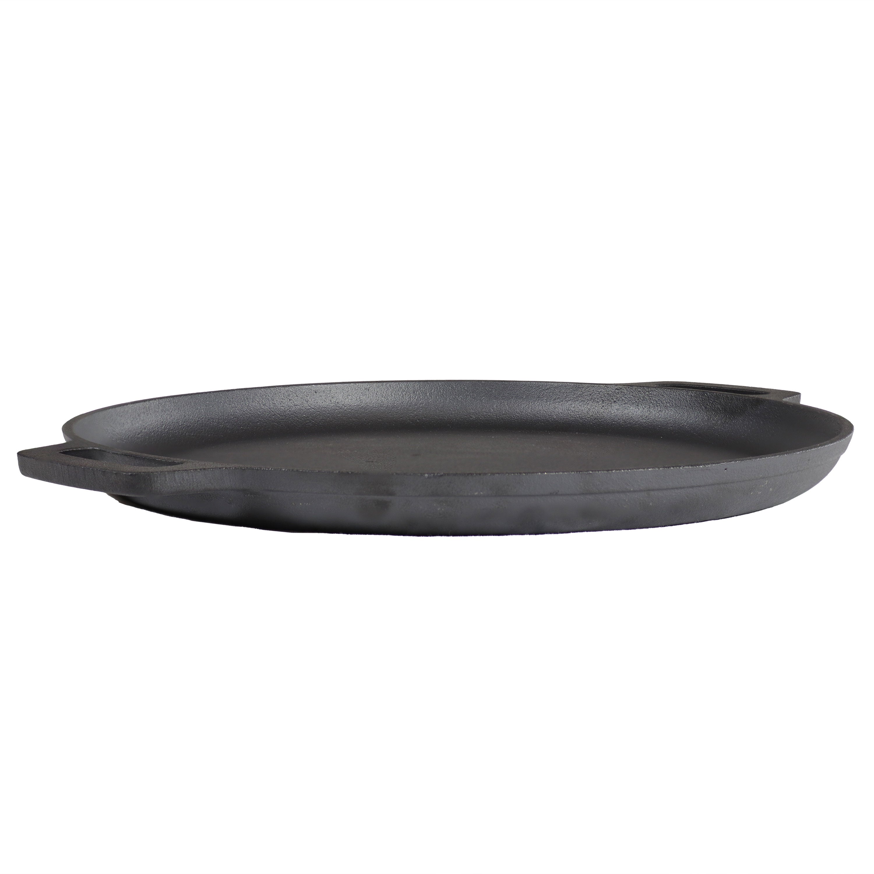 Pre-Seasoned Cast Iron Pizza Pan with 2 Side Handles - 12 Inch Rust-Free Baking Dish for Oven, Grill & Stovetop - Perfect for Homemade Pizza, Bread & Desserts