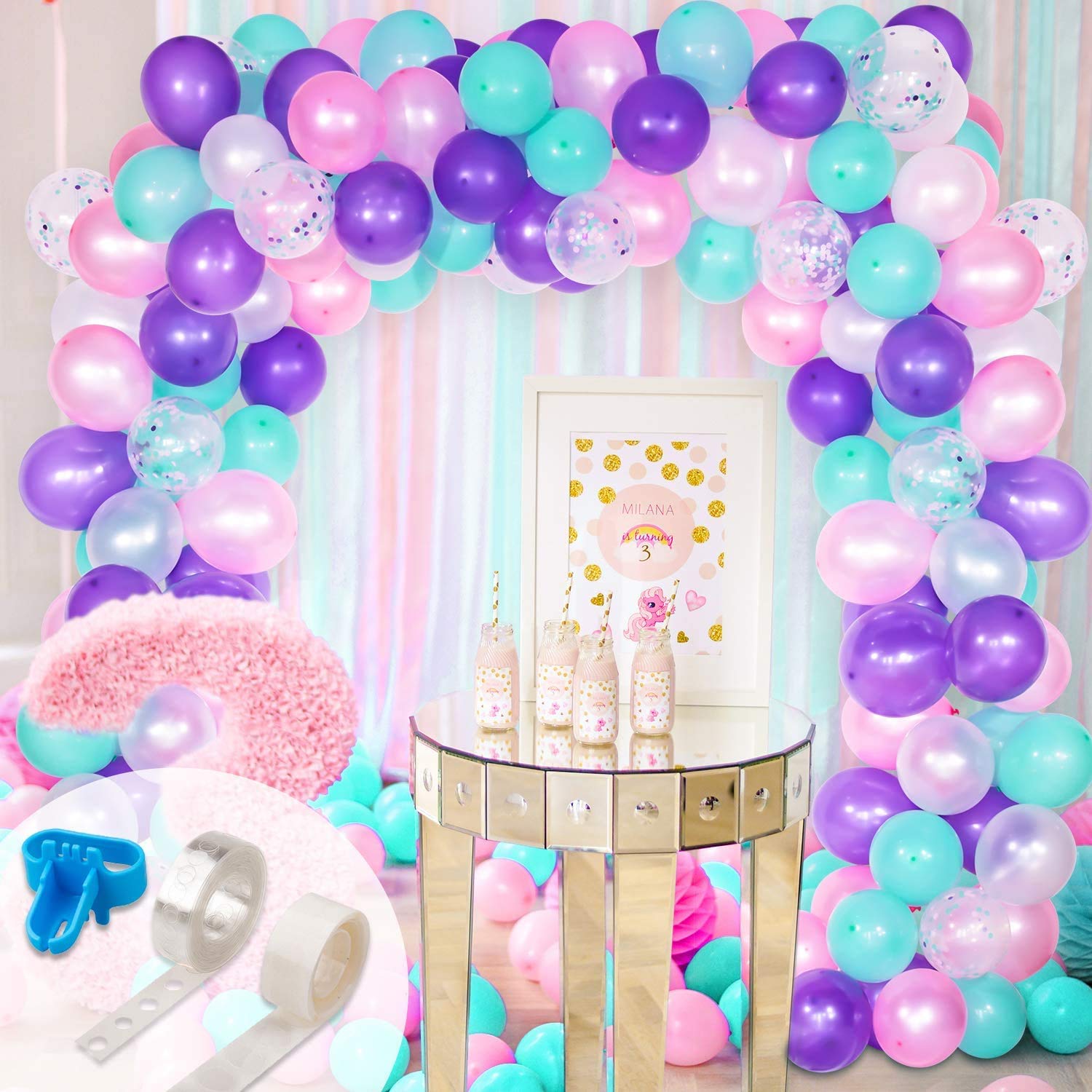 Blue Teal Turquoise Metallic Balloons & Confetti Balloons Set - Premium Party Decorations for Birthday, Wedding, Engagement, Graduation | Elegant Teal Party Supplies for Indoor & Outdoor Celebrations