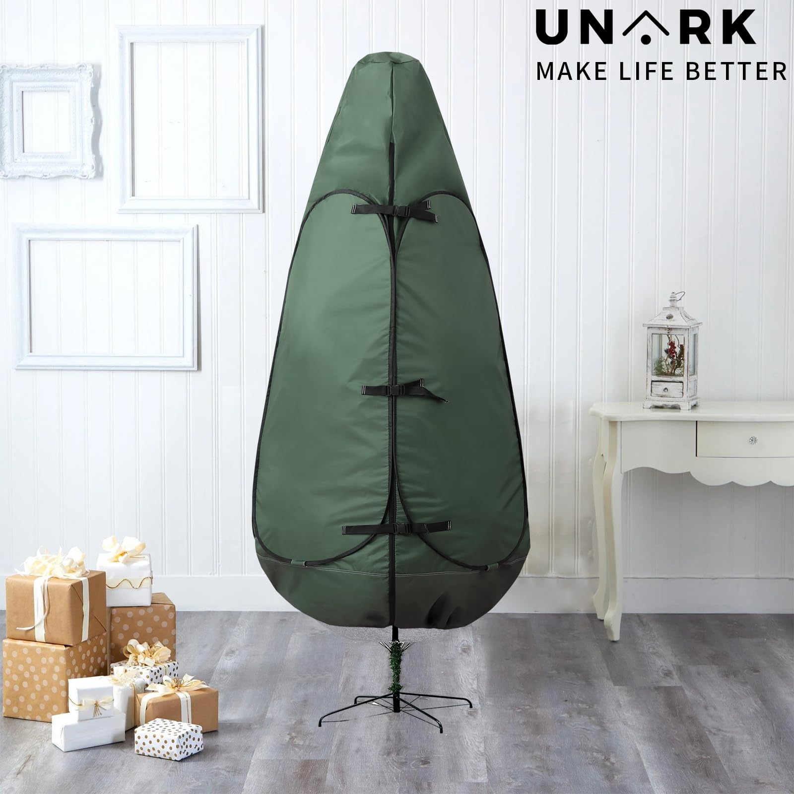9 ft Christmas Tree Storage Bag - Heavy Duty Green Tree Cover for Upright Storage (Fits 8-10 ft Artificial Trees) | Holiday Decor Organization & Protection