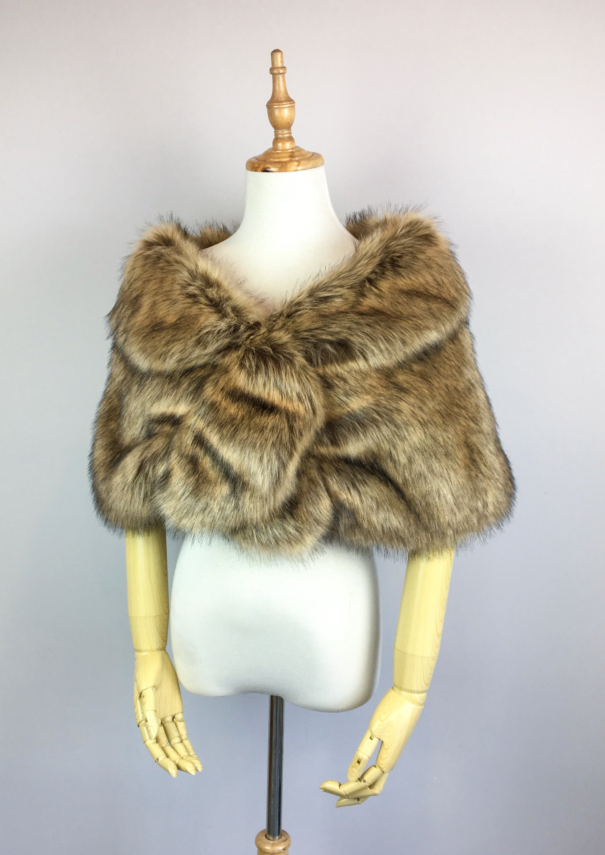 Luxury Brown Fur Shawl Wrap - Blair Brw03 - Soft & Warm Winter Fashion Accessory for Women - Perfect for Evening Parties, Weddings & Cold Weather Outfits