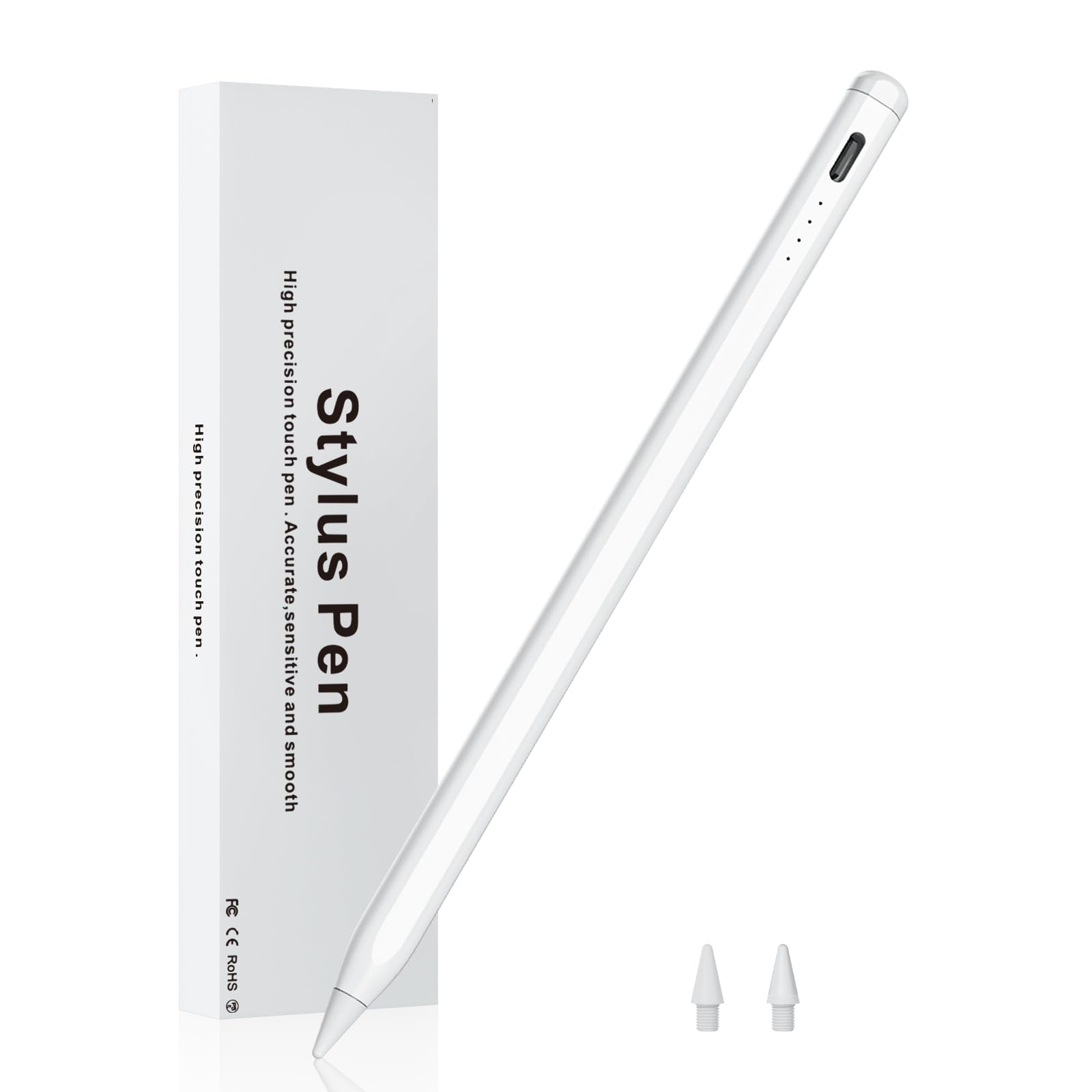 Premium Stylus Pen for iPad with Palm Rejection & Fast Charging - Active Pencil Compatible with Apple iPad Pro (2018-2023, 11/12.9 Inch), iPad Air 3/4/5, iPad 6/7/8/9/10, iPad Mini 5/6 - Perfect for Drawing, Note Taking & Digital Art