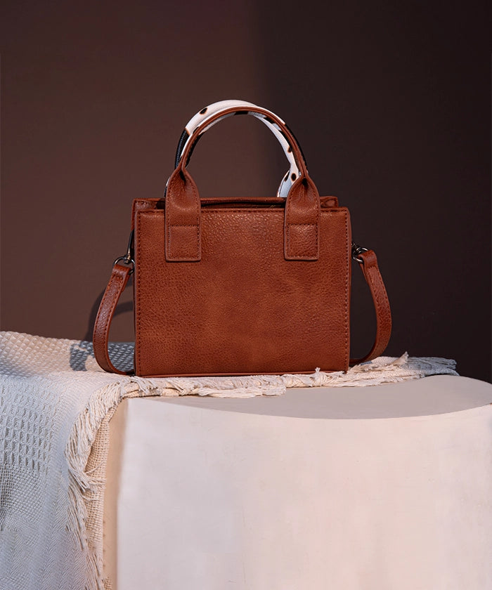 Wrangler Cow Print Mini Tote Bag - Stylish Western Crossbody Purse for Women | Perfect for Shopping, Travel & Everyday Use
