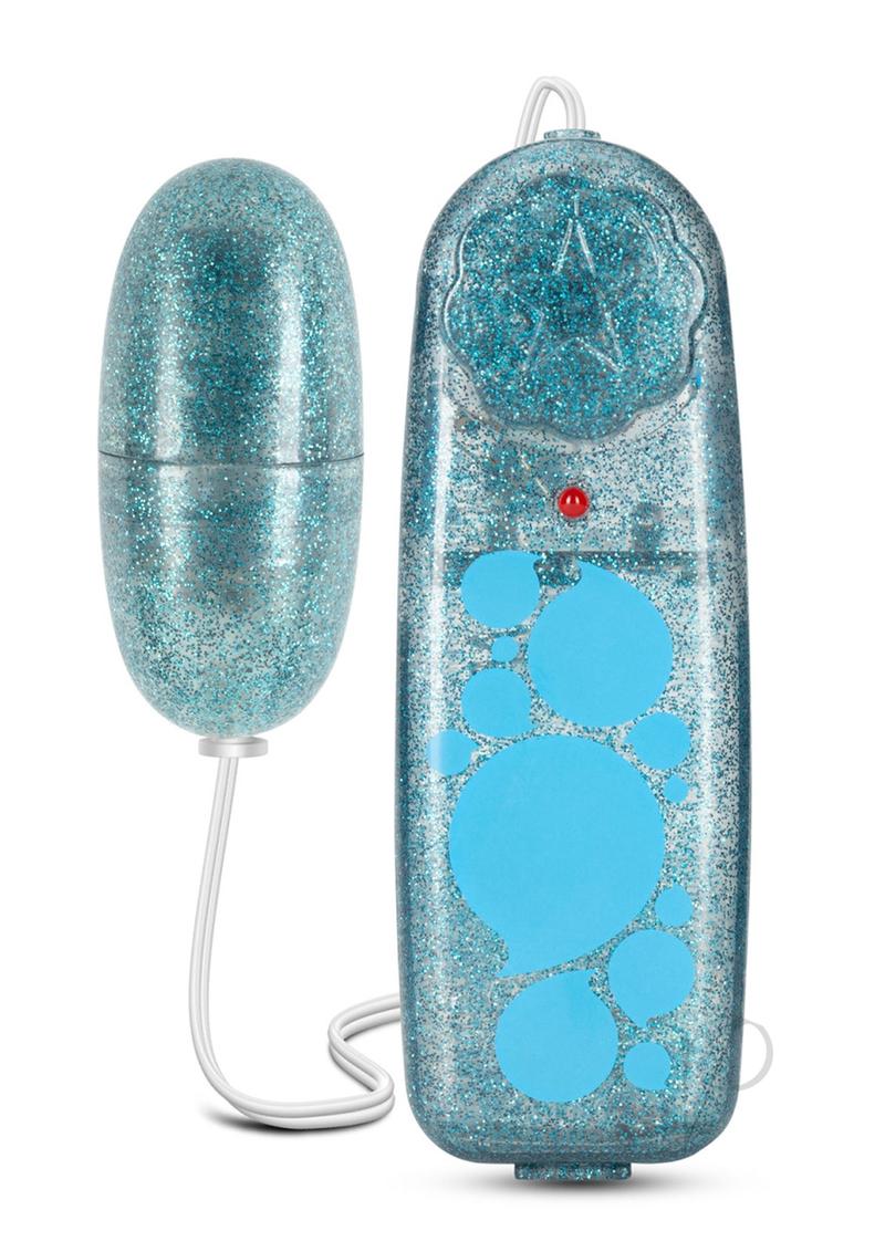 B Yours Glitter Power Bullet Vibrator with Remote Control - Rechargeable Waterproof Mini Vibrator for Women - Perfect for Couples Play & Solo Pleasure (Blue)