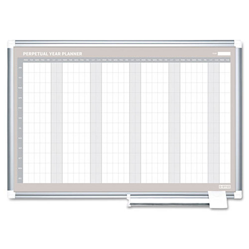 12 Month Perpetual Wall Calendar Planner - 48 x 36 Inches with Aluminum Frame - Perfect for Office, Home, or Classroom Organization & Planning