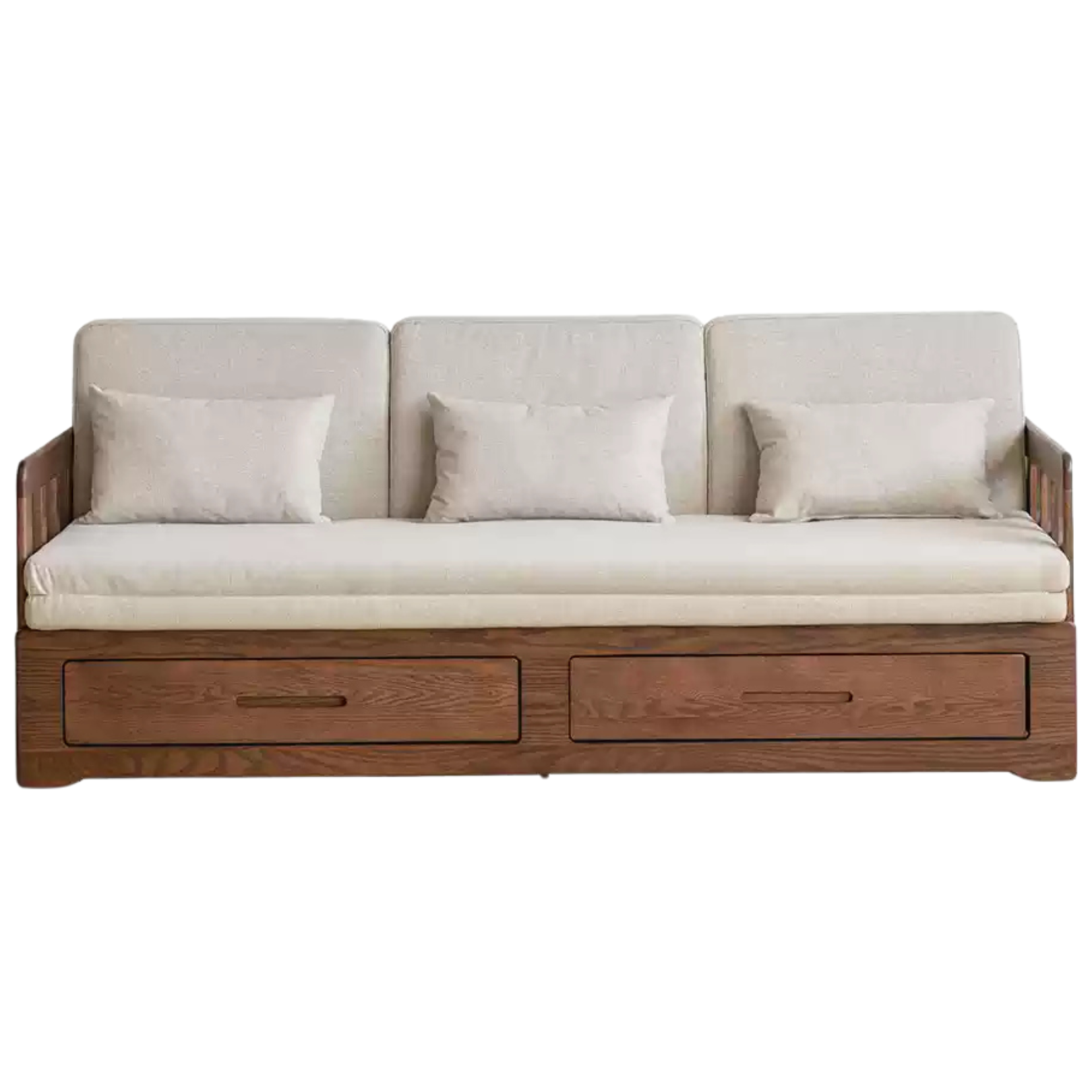 78.7x33x32.6 inch / 200x84.7x83.5cm / Walnut color / sofa bed imitation cotton linen gravel white coconut palm mat