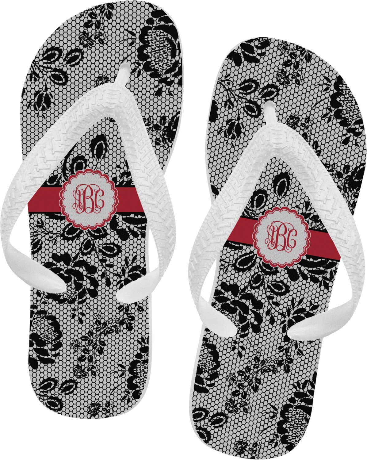 Custom Black Lace Flip Flops for Women - Size Small | Comfortable Summer Sandals for Beach, Pool, and Casual Outings