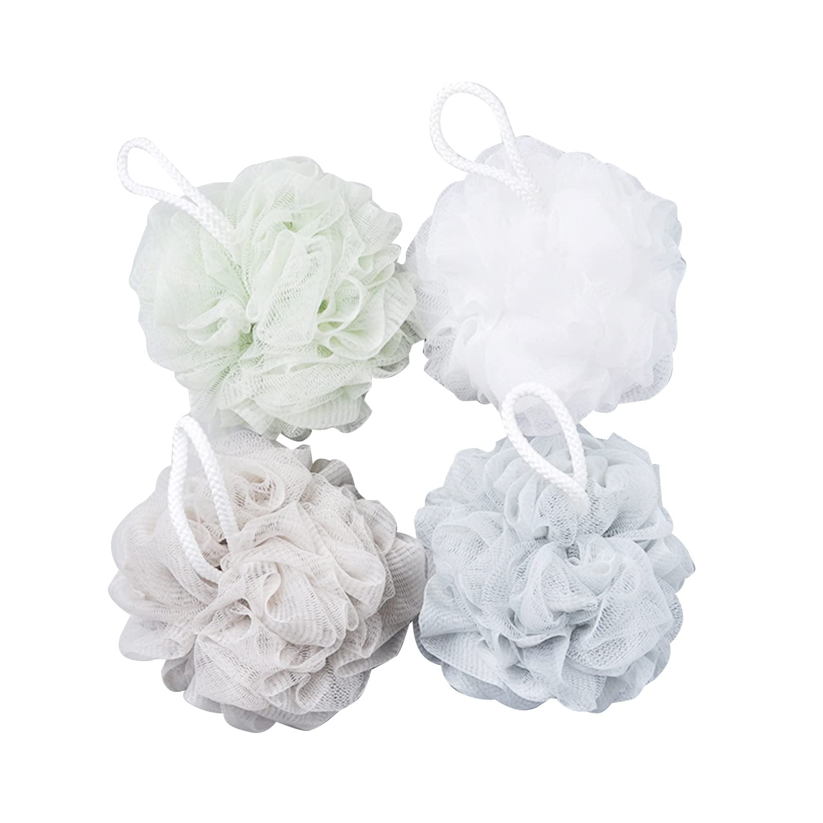 LAURAG 4-Pack Bath Sponge Balls for Shower & Body Scrub - Men & Women