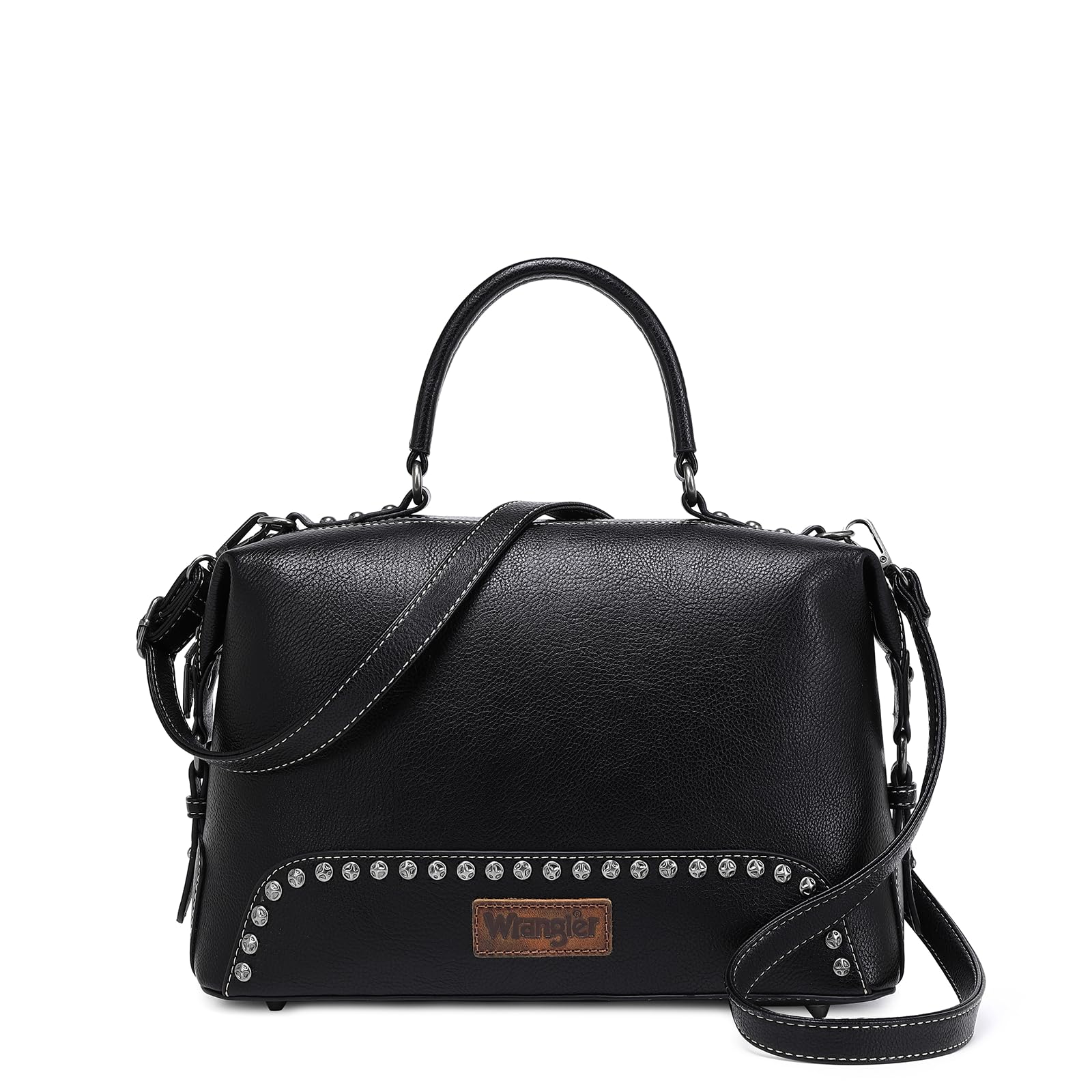 Wrangler Women's Doctor Bag - Top Handle Purse, Hobo Shoulder Barrel Satchel Handbag for Everyday Use, Work & Travel | Stylish & Durable Leather Tote
