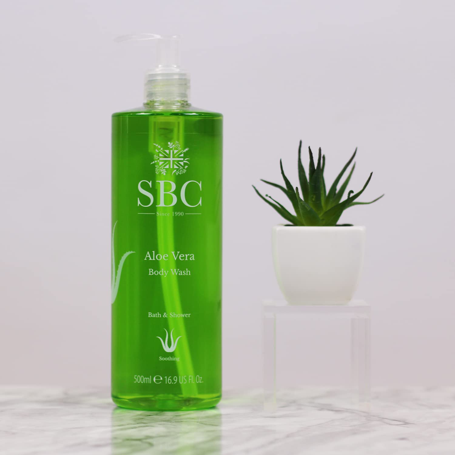 SBC Skincare Aloe Vera Body Wash 500ml - Soothing & Cooling After Sun Shower Gel for Hydration | Family-Friendly Moisturizing Shower Gel for Sunburn Relief & Daily Skincare