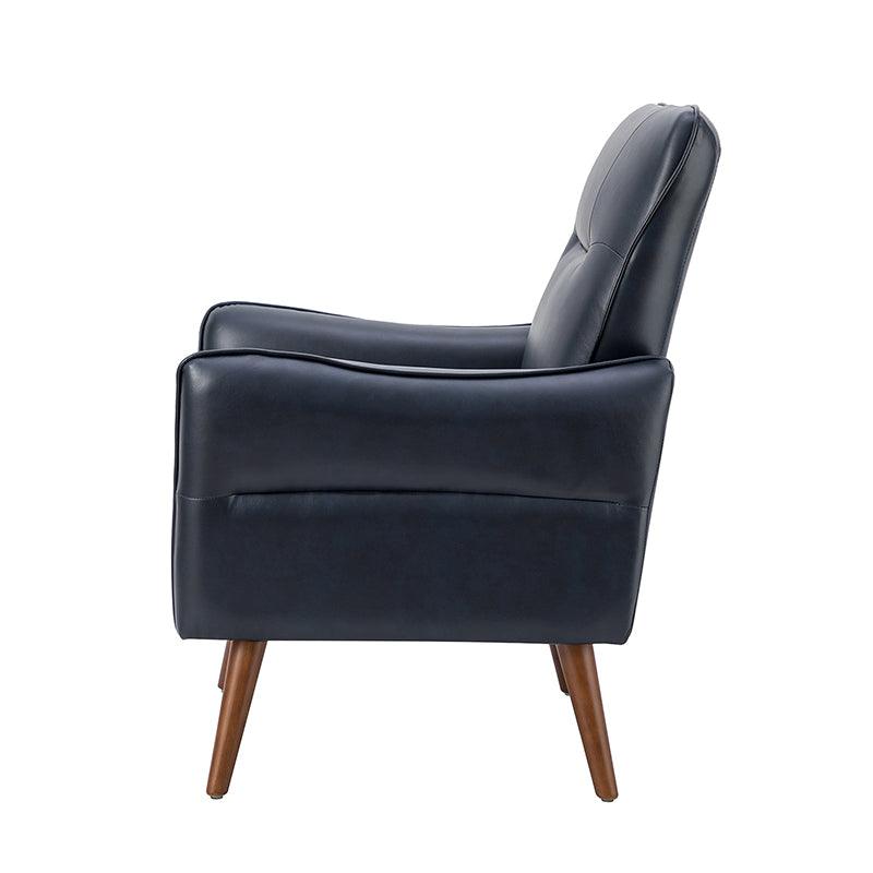 Clara Vegan Leather Armchair - Modern PU Leather Lounge Chair for Living Room, Office & Bedroom - Comfortable Mid-Century Style Accent Chair with Sturdy Metal Legs
