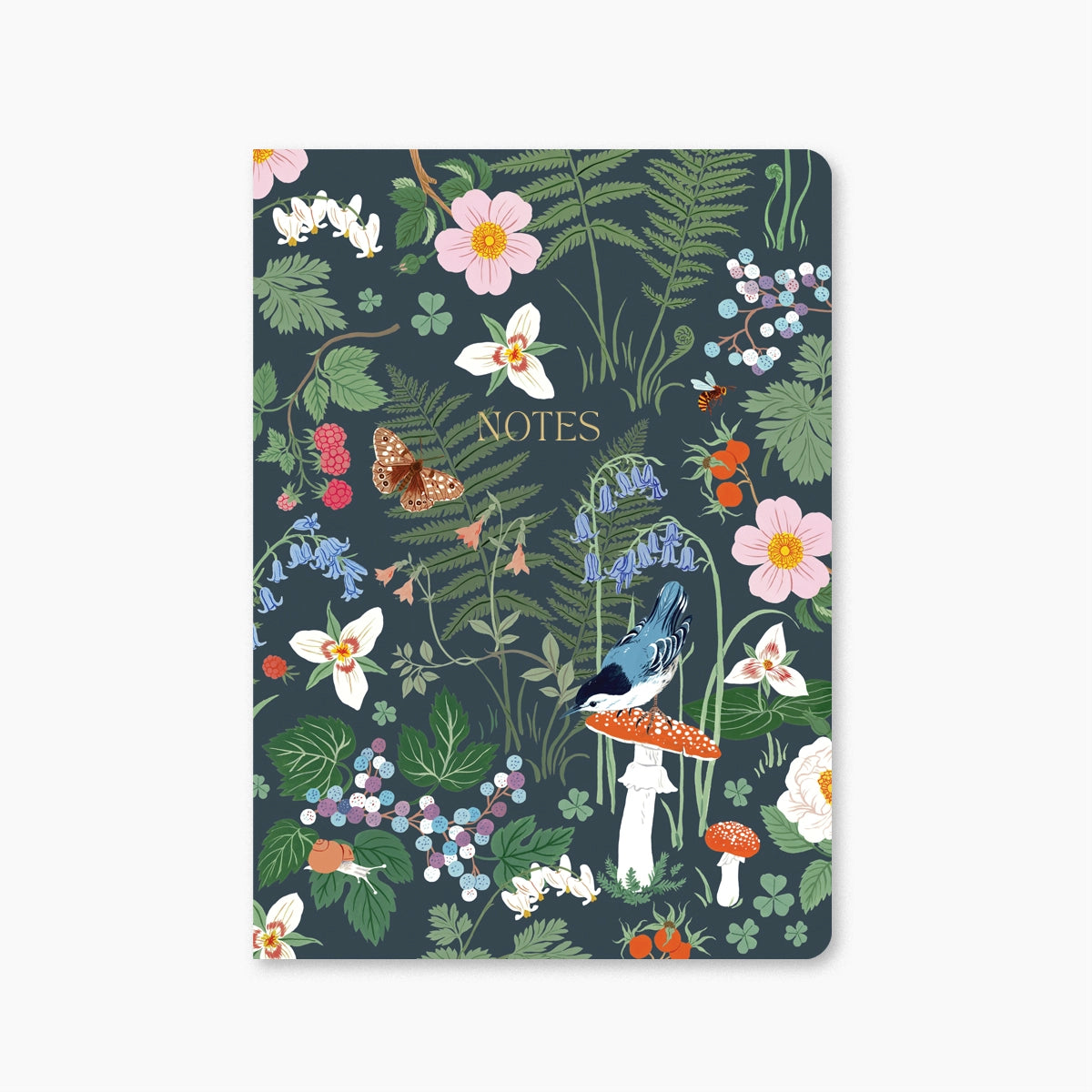 Botanica Paper Co. Softcover Grid Notebook - Woodland Design, Eco-Friendly Journal for Writing, Sketching & Note Taking - Perfect for Students, Artists & Office Use