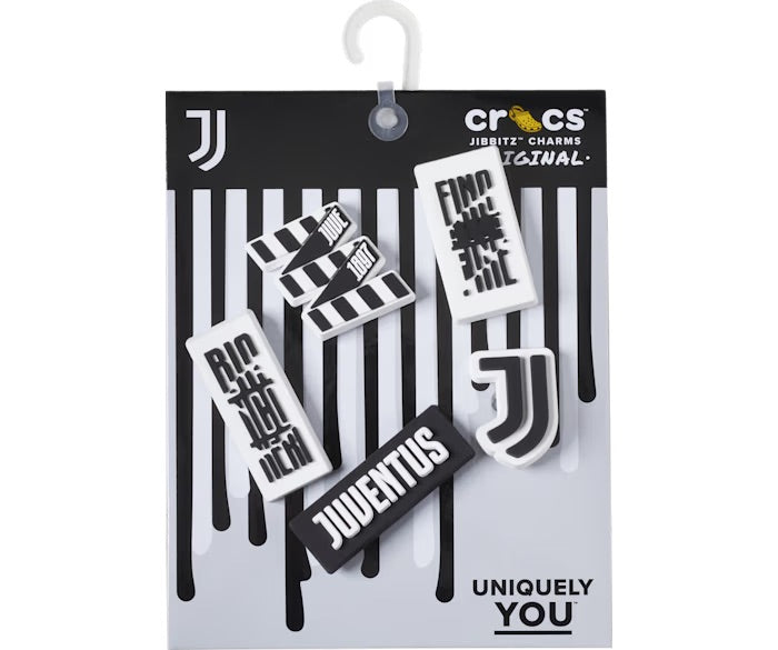 Juventus FC Jibbitz Charms 5 Pack - Customizable Shoe Accessories for Crocs, Kids & Adults - Perfect for Sports Fans, Gifts & Fashion