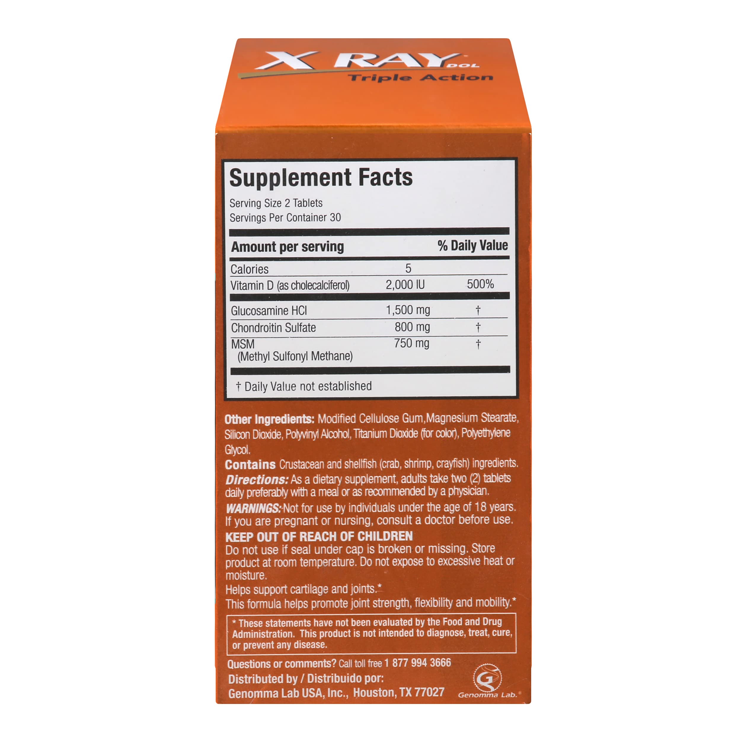 XRAY Triple Action Joint Health Supplement with Vitamin D - 60 Count (Pack of 12) - Supports Joint Mobility & Comfort - Ideal for Active Adults & Seniors