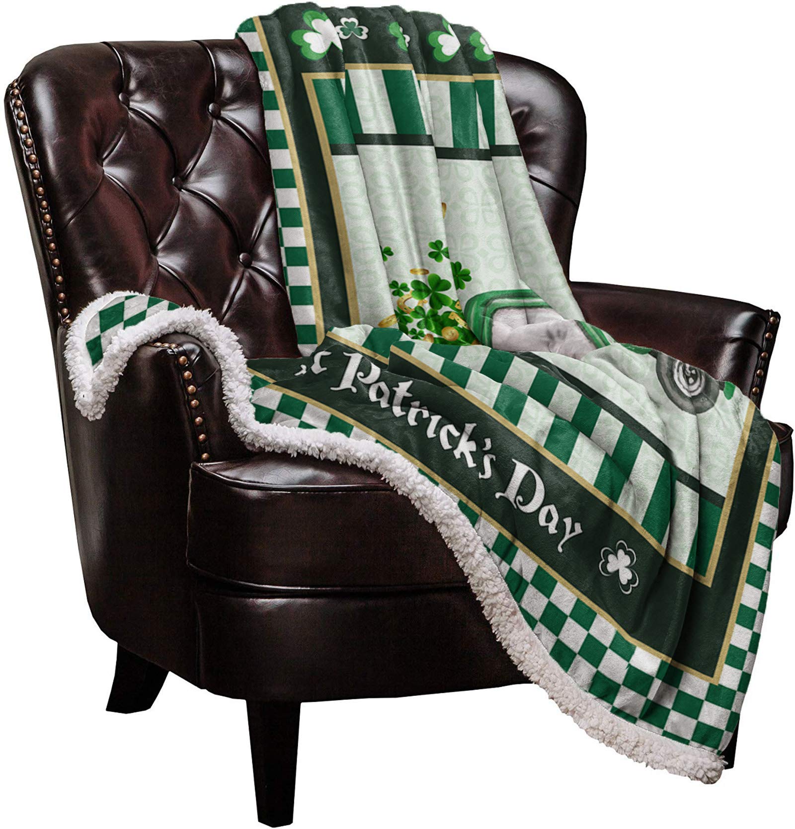 Sherpa Fleece Blanket - Soft & Warm Reversible Throw Blanket for Couch, Sofa & Bed, 60