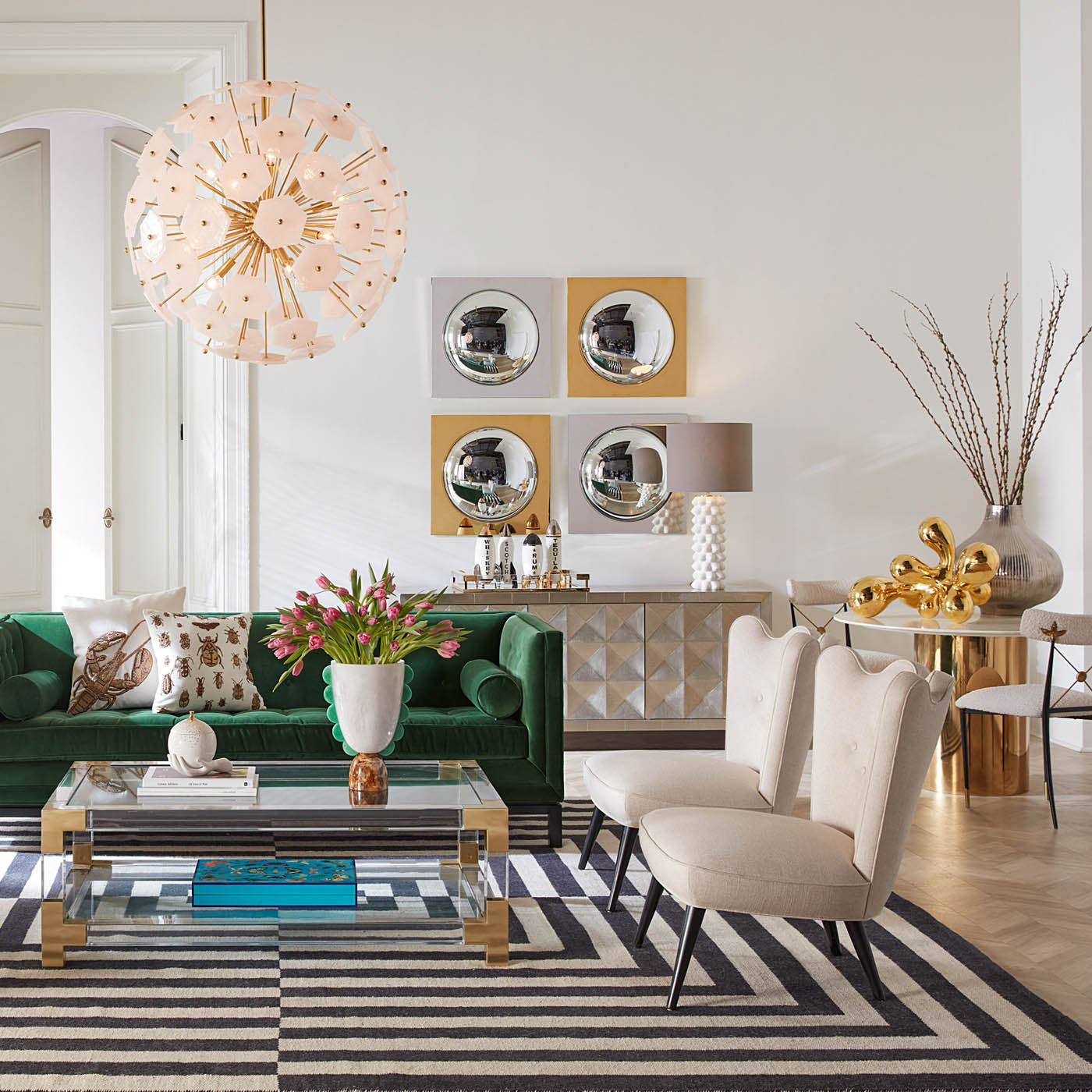 Jacques Grand Cocktail Table - Modern Round Coffee Table for Living Room, Perfect for Home Decor & Entertaining Guests