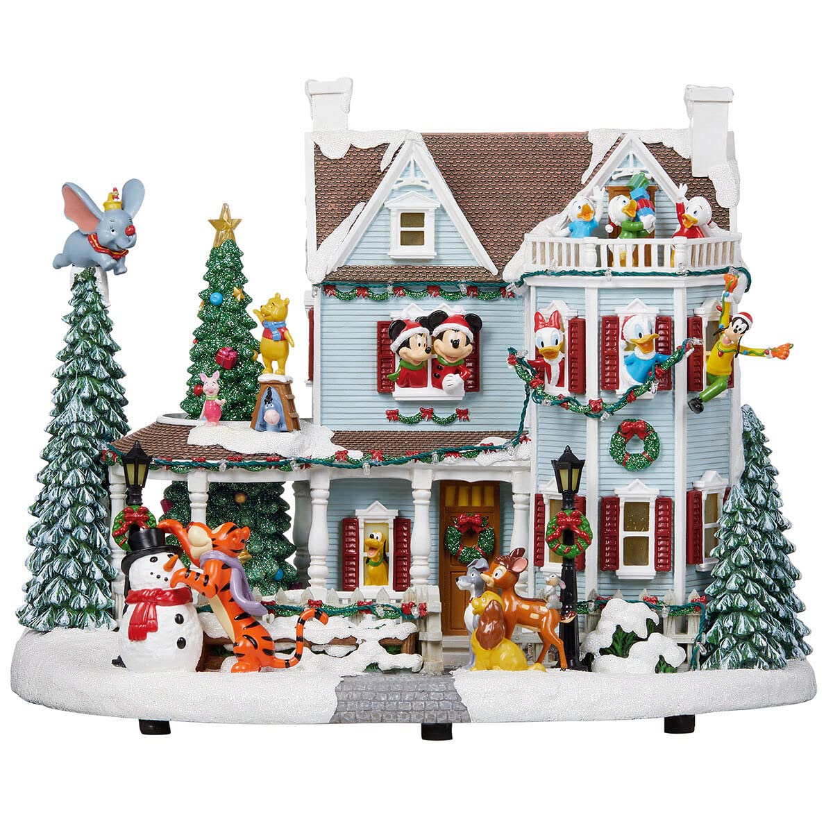 Kate Spade Lenox Disney Characters Holiday House with Lights & Music - Animated Christmas Village Display for Home Decor & Gift Giving