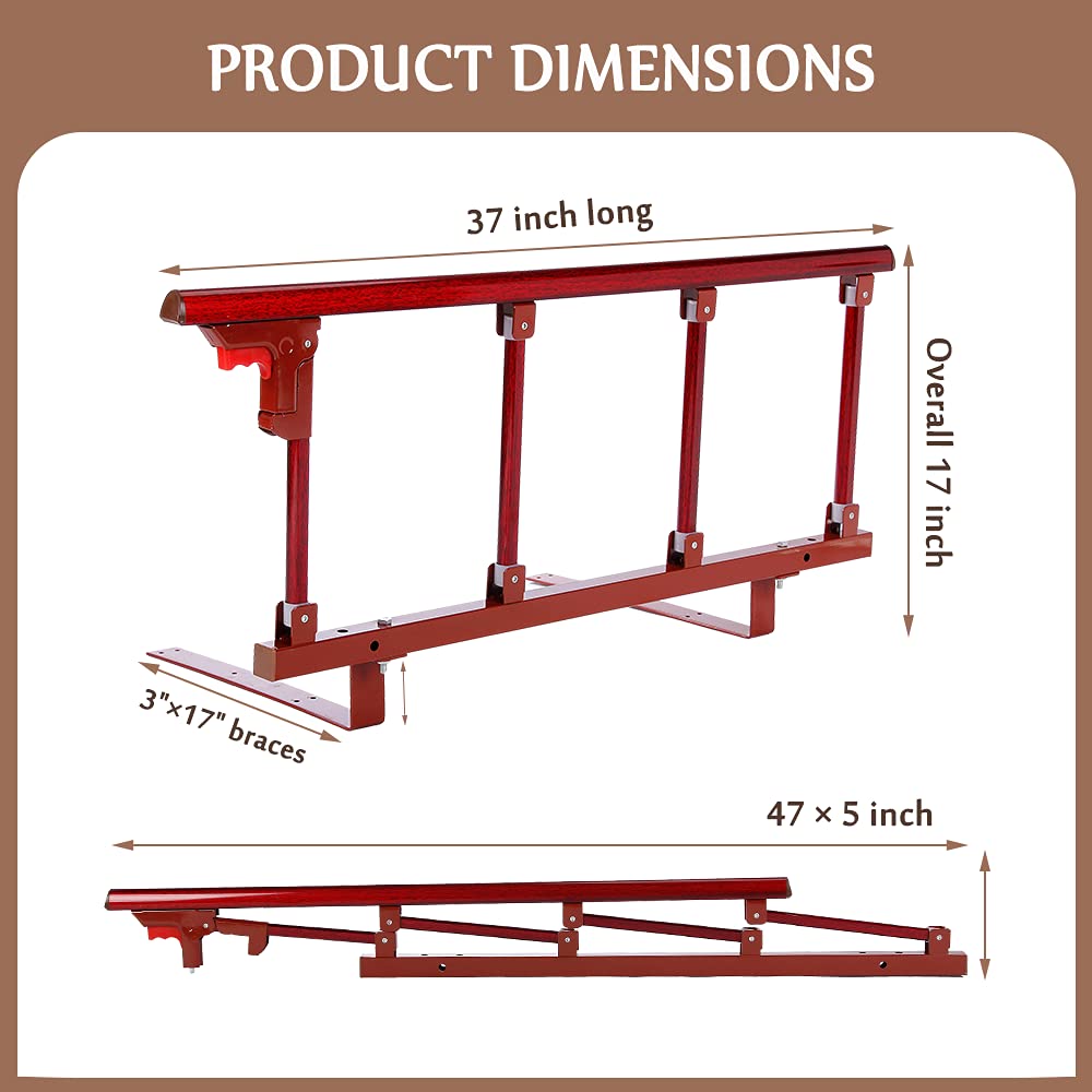**Mybow Adjustable Bed Rails for Elderly Adults - Safety Bed Handles & Grab Bars, Slides Under Mattress, Collapsible Bed Fence for Home Fall Protection (Ideal for Seniors, Disabled & Handicap Assistance)**    *(Perfect for Bedroom Safety, Mobility Support, and Preventing Falls at Home or in Care Facilities)*