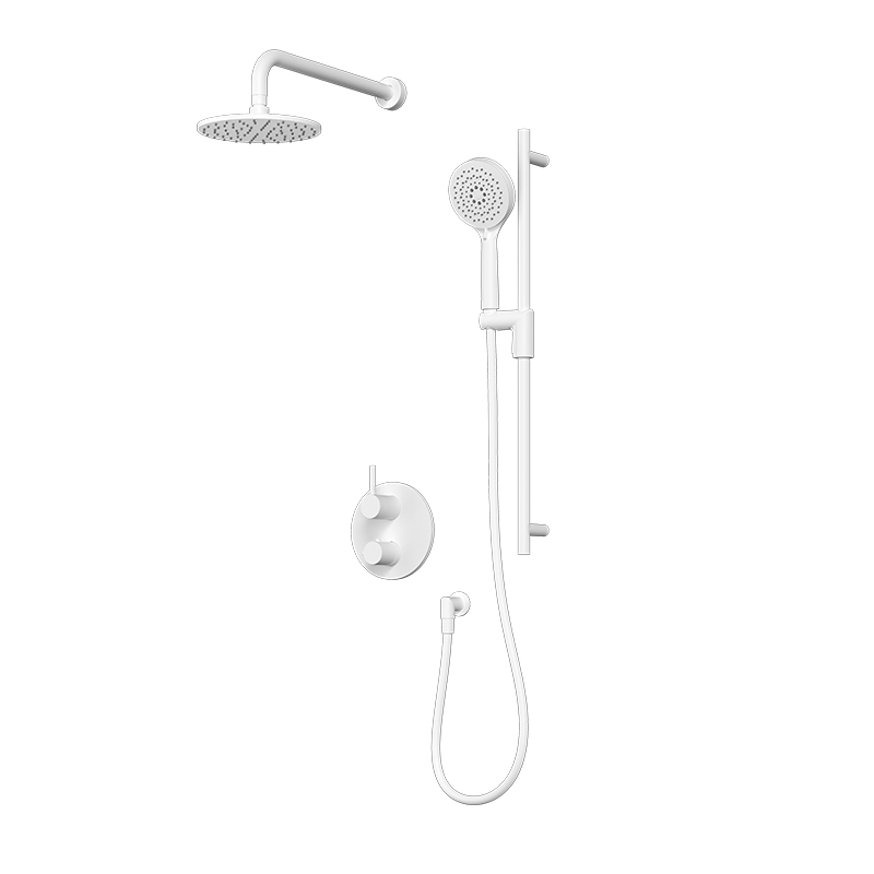 Rubi Vertigo Thermostatic Shower Set - Round Shower Head with 5 Finish Options | Modern Bathroom Upgrade for Spa-Like Experience