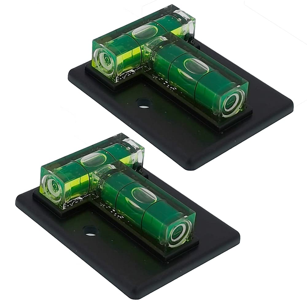 Magnetic Level Tool Set - 50x40mm Green Rectangular Bubble Level (2pcs) for GFNT Tools, Machinery, Shelves & Trailers - Perfect for Construction, Woodworking & DIY Projects