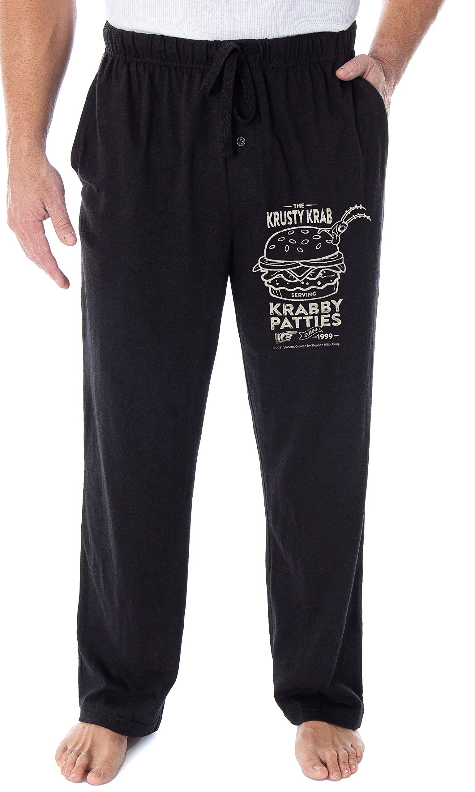 SpongeBob SquarePants Krusty Krab Krabby Patties Lounge Pants for Men - Soft Sleepwear & Pajama Bottoms Since 1999 - Perfect for TV Watching, Gaming & Relaxing at Home