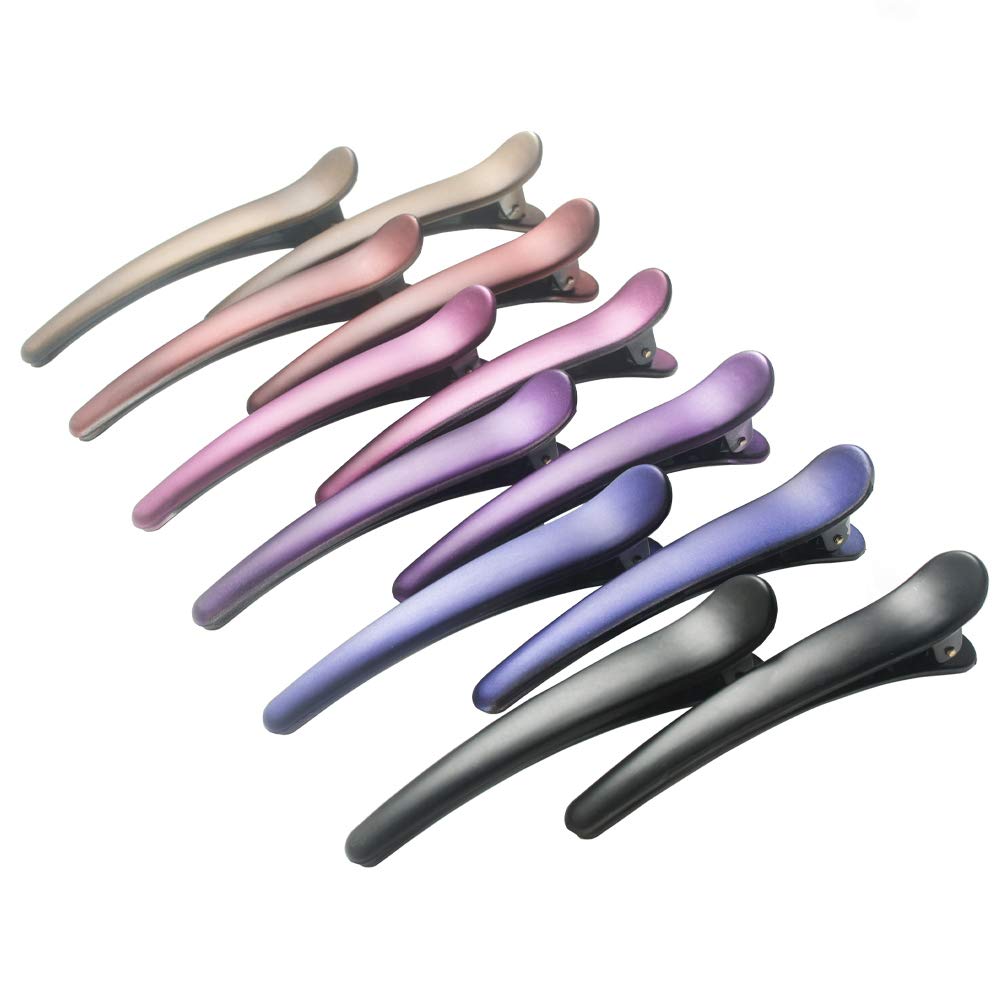HAITAO 12 PCS Non-Slip Colorful Plastic Duckbill Alligator Hair Clips - Hair Barrettes for Women, Kids & Girls (3.5 Inch) - Perfect for School, Parties & Daily Styling