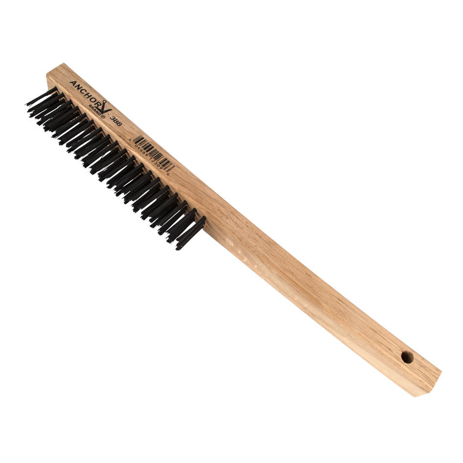 Best Welds Carbon Steel Curved Handle Brush 388 - Heavy Duty Welding Brush for Metal Cleaning & Rust Removal - Perfect for Automotive, Construction & DIY Projects