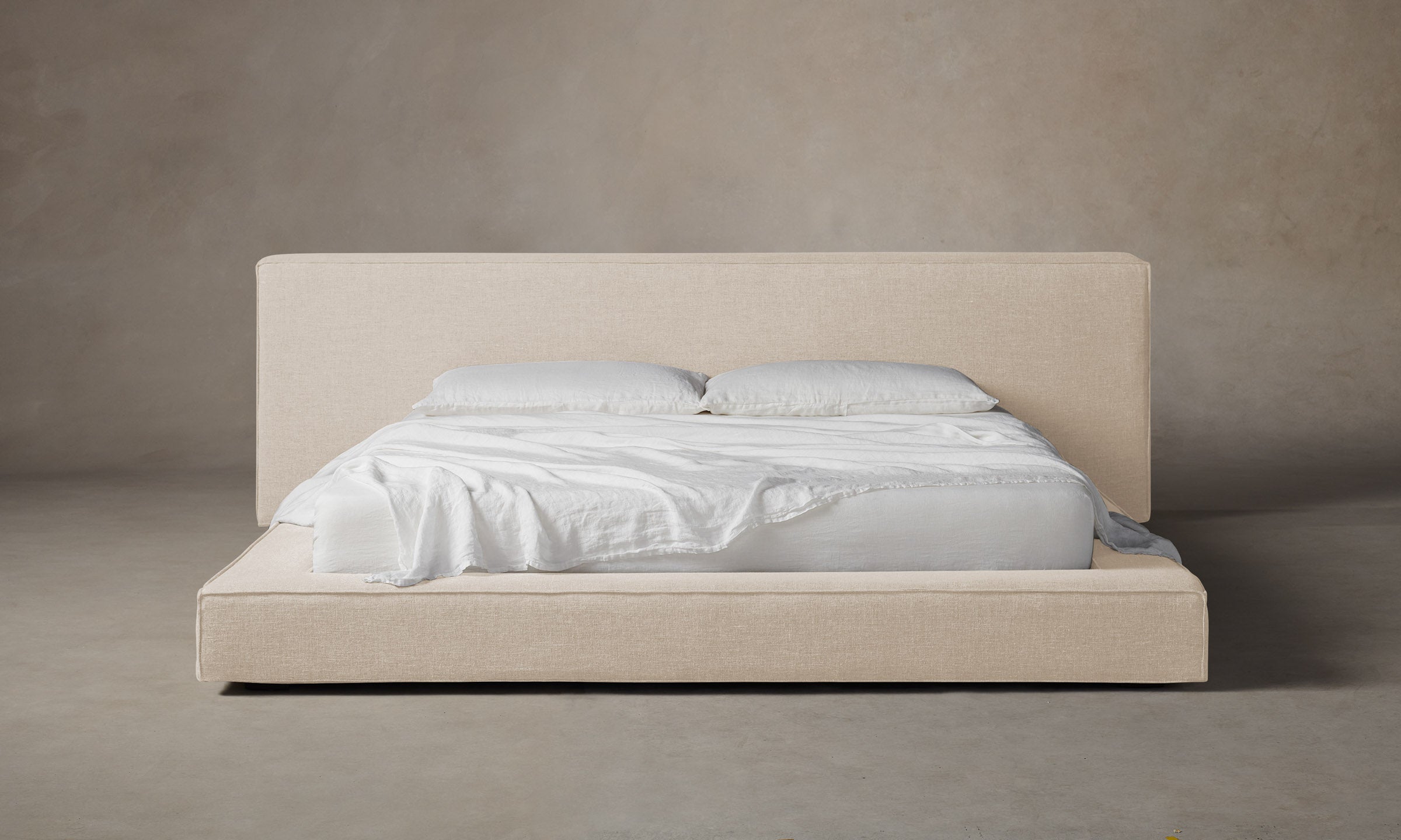 The Eldridge Bed - Heritage Belgian Linen Husk | Premium Quality Bed Frame for Master Bedroom & Guest Room | Perfect for Modern Farmhouse & Coastal Home Decor