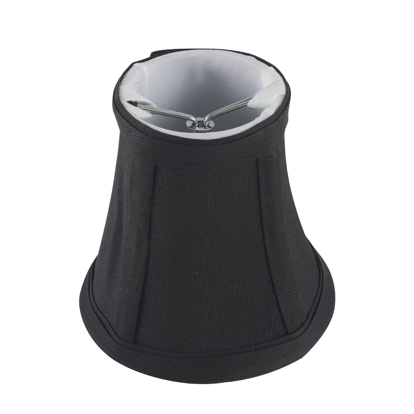 Mini Clip-On Lamp Shade for Candelabra Bulbs - Black Barrel Fabric Shade Fits Candle Bulbs, Chandeliers & Wall Lamps | DIY Lighting Accessories (1-Pack) - Perfect for Bedroom, Living Room & Vintage Home Decor