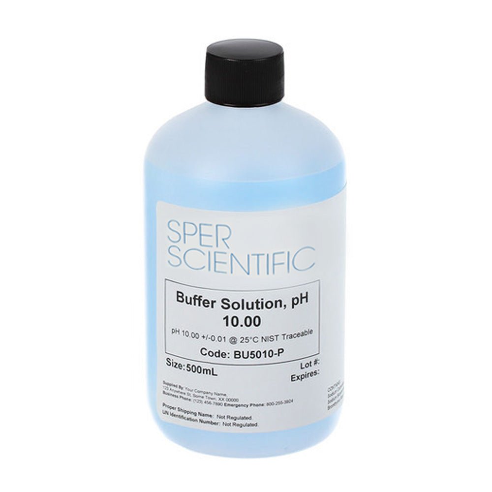 pH 10.00 Buffer Solution (Blue) - High Precision Calibration Fluid for Laboratories & Scientific Research