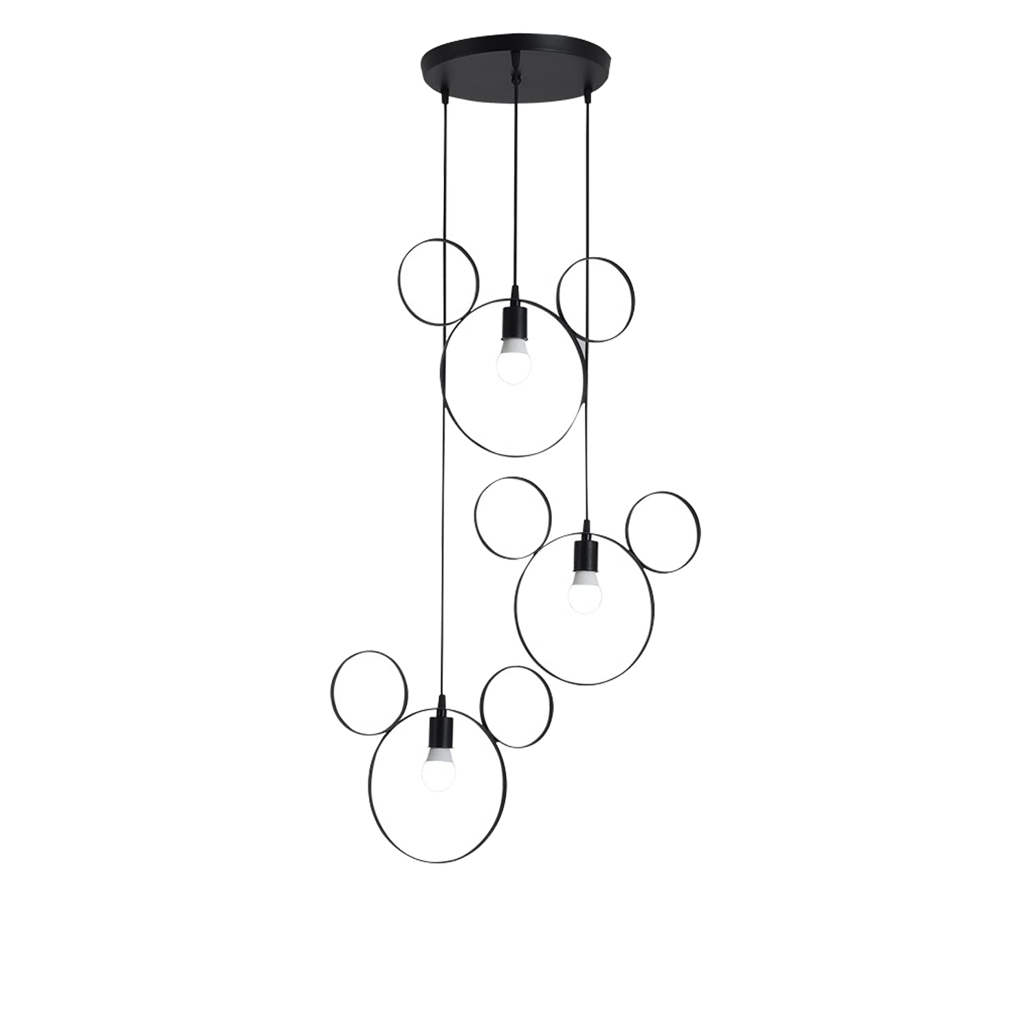 Cartoon Mouse Pendant Light - Creative Iron Chandelier for Kids Room, Nursery, Cafe & Dining Room Decor - Fun Animal-Themed Ceiling Lamp with Wrought Iron Shade - Perfect for Children's Bedroom, Playroom or Themed Restaurant Lighting (Single Head)