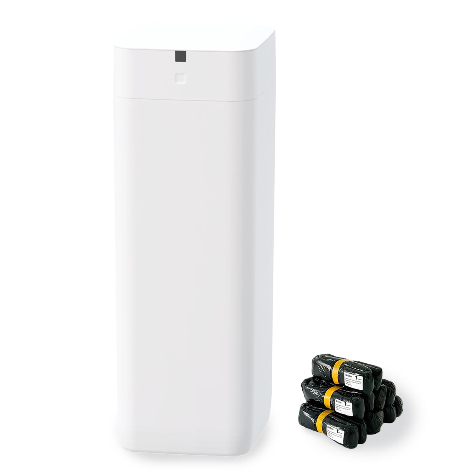 Automatic Trash Can 8 Gallon - Self Sealing Smart Motion Sensor Garbage Bin with Lid - Touchless Self-Changing Wastebasket for Kitchen, Bathroom, Bedroom & Office - Includes 6 Refill Rings (White, L2) - Perfect for Hygienic Home & Commercial Spaces
