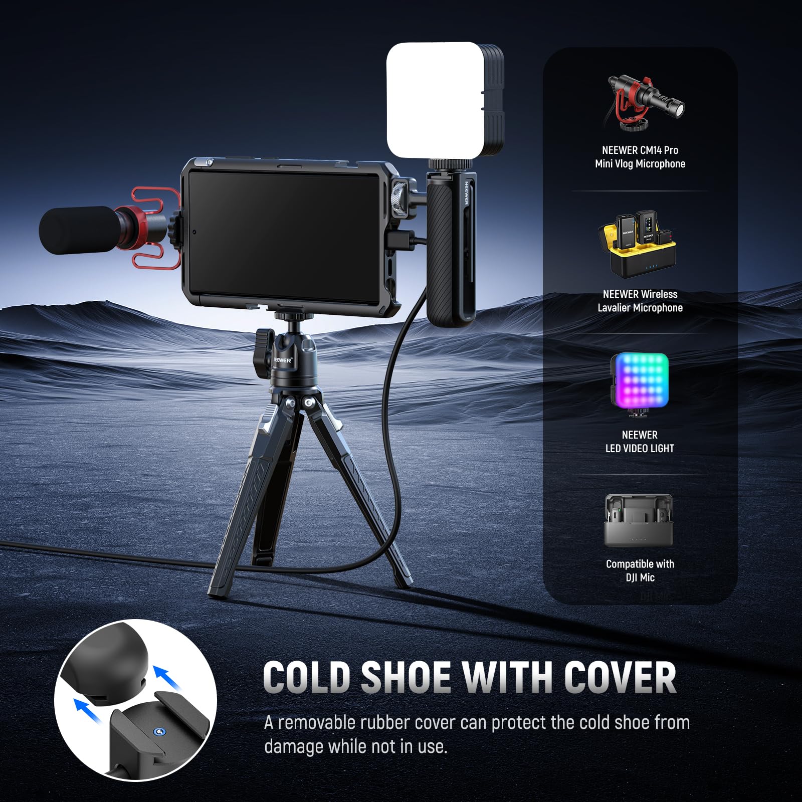 NEEWER 360° Rotatable Side/Top Handle with 1/4