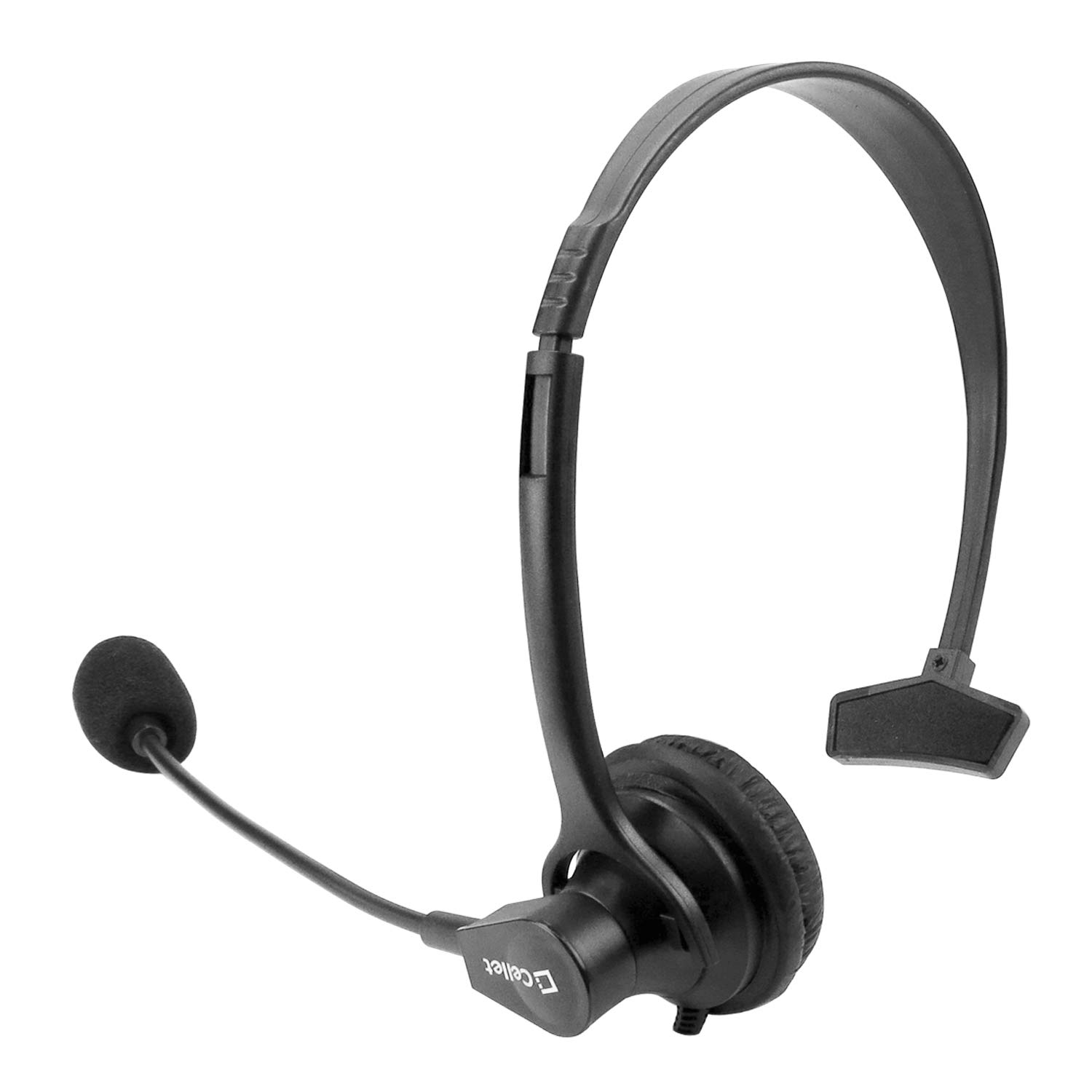 Premium Mono 3.5mm Hands-Free Headset with Boom Mic - 5ft Cord for iPhone, Samsung, LG, Motorola & More | Noise-Canceling for Calls, Gaming, Office & Remote Work