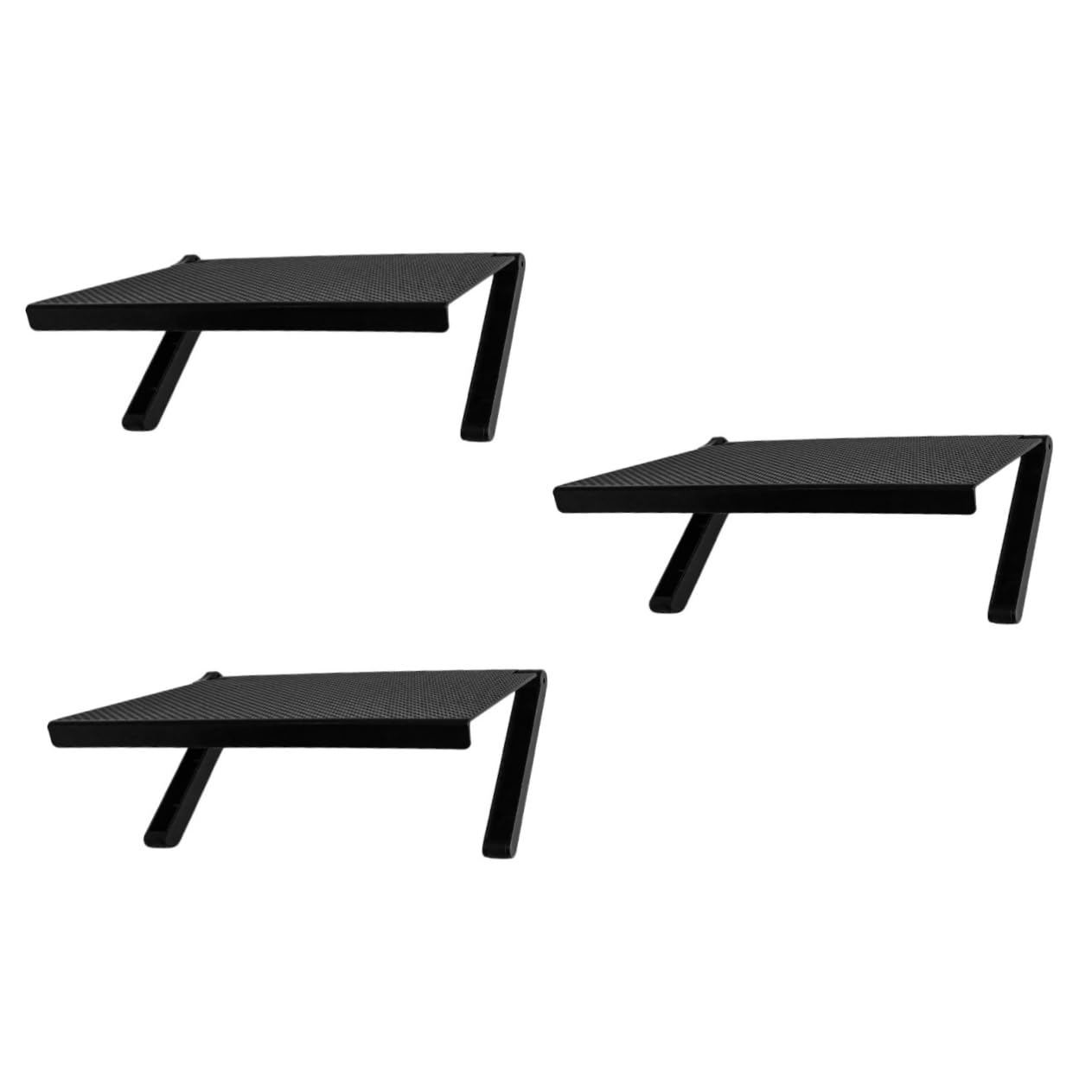 LALADEFIEE 3-Pack ABS Plastic Shelf for Computer Screen, LCD TV, Laptop Stand, Tabletop Organizer - Perfect for Home Office, Living Room, and Bedroom