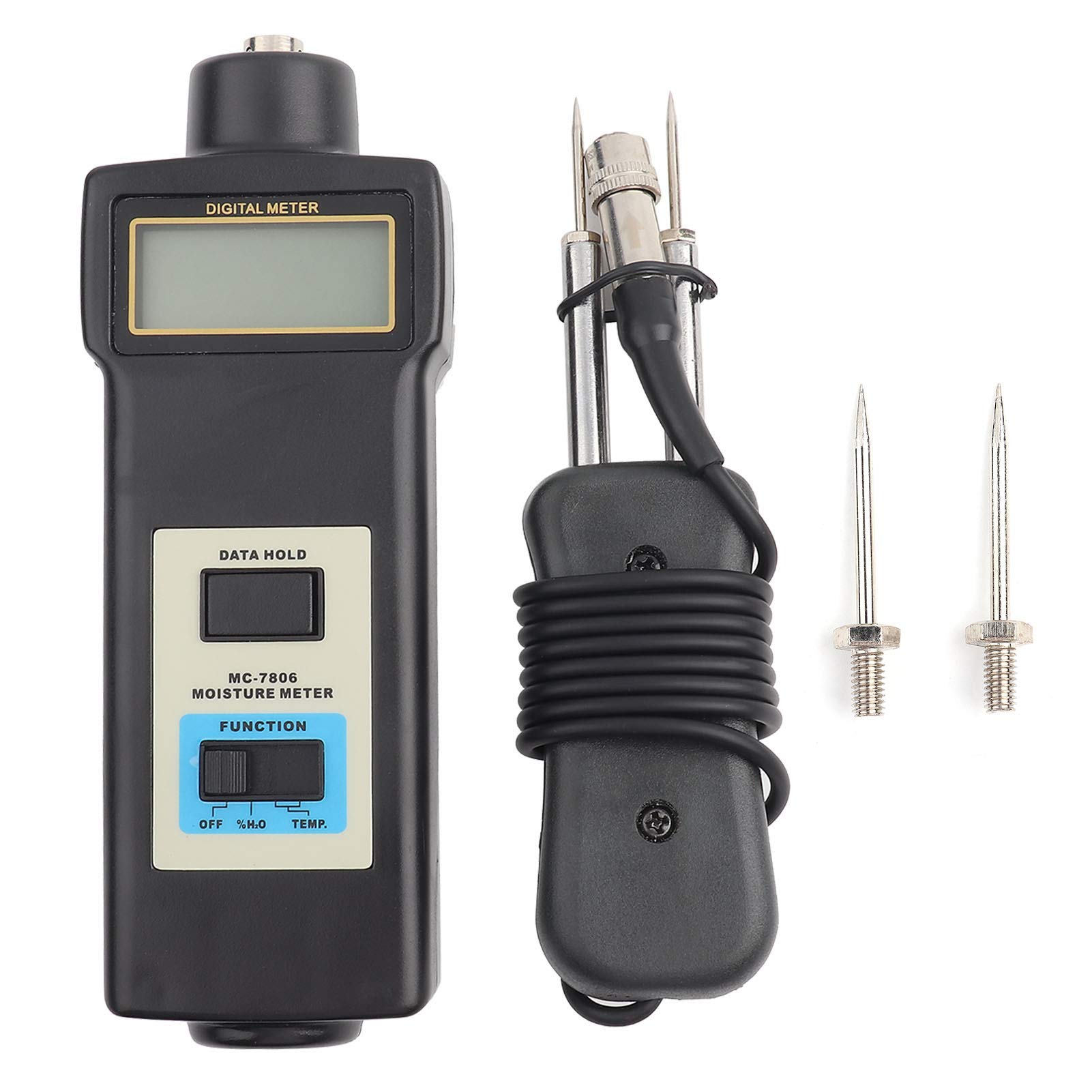 High Accuracy Digital Wood Moisture Meter - Pin-Type Moisture Detector Tester with LCD Display for Wood, Firewood, Drywall, Paper, Floor & Wall - Portable Handheld Water Leak Detector for Home Inspection, Carpentry & Construction Projects