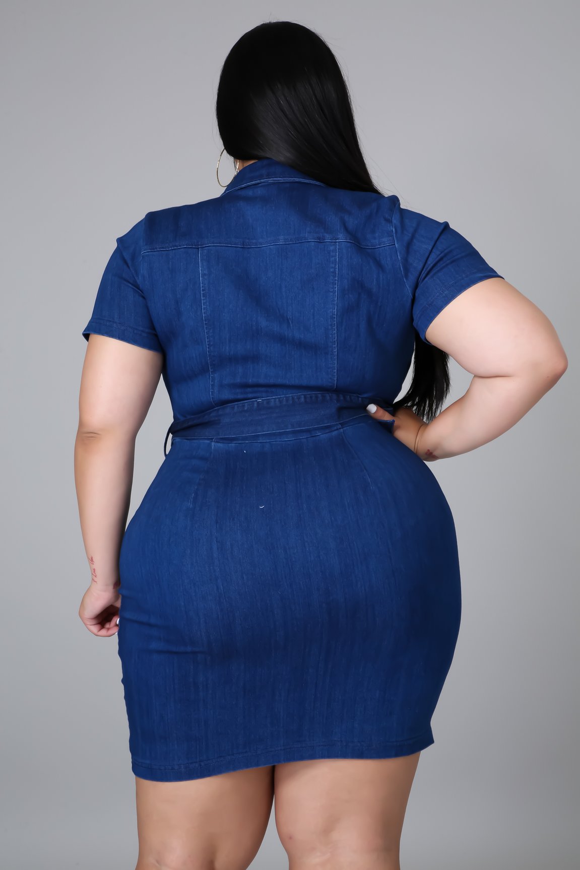 Aurora Women's Stretchy Denim Dress - Flattering Curve Fit for Casual Outings & Date Nights
