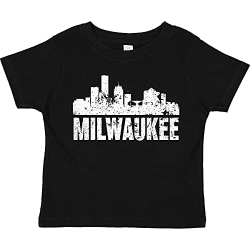 Inktastic Milwaukee Skyline Grunge Toddler T-Shirt - Cool Graphic Tee for Boys & Girls - Soft Cotton Kids Shirt for Urban Style & Everyday Wear