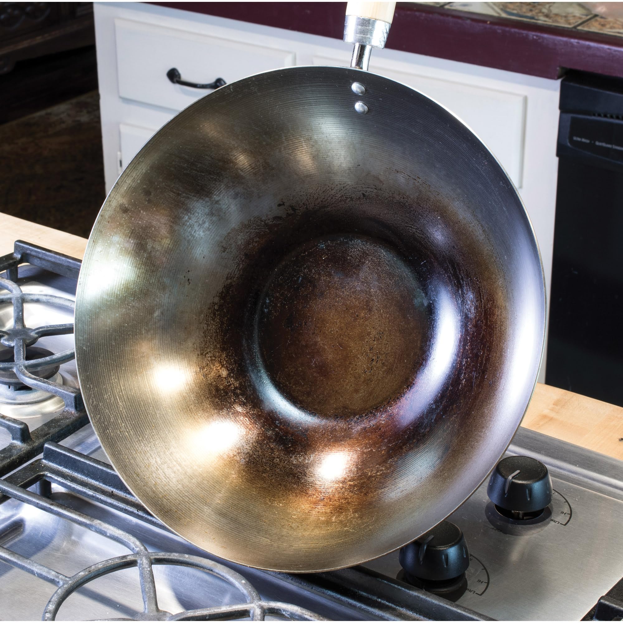 Best Carbon Steel Wok Pan 12 Inch - Professional Chinese Stir Fry Pan with Wooden Handle - Perfect for Asian Cooking, High Heat Stir Frying, Sautéing & Deep Frying in Home Kitchen