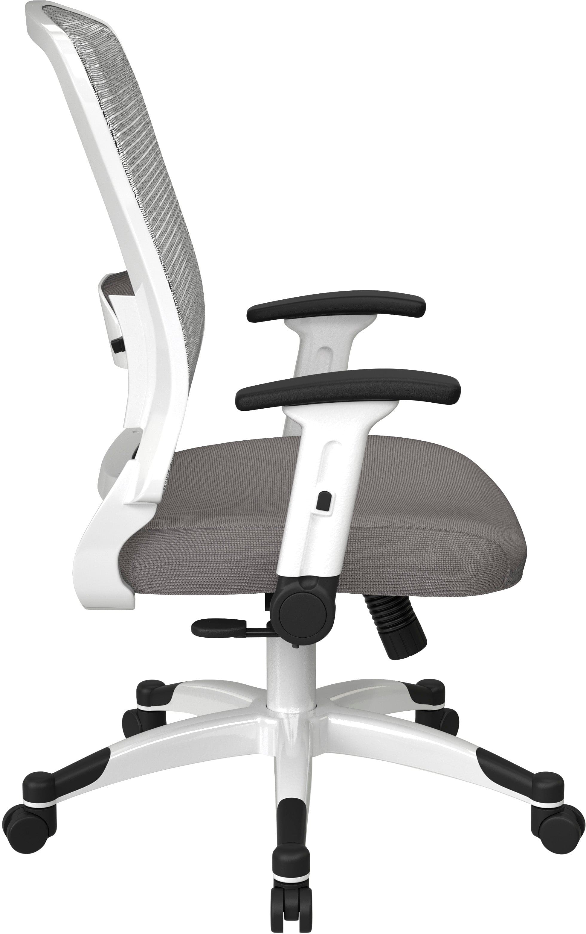 Office Star White Frame Managers Chair - Ergonomic Mesh Back, Adjustable Height, Fun Colors (317W W1C1F2W) - Perfect for Home Office, Conference Rooms & Executive Workspaces