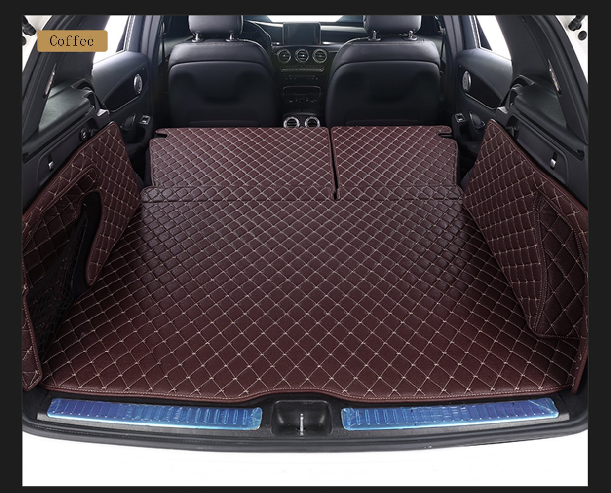 3D Full Coverage Car Trunk Mat for Nissan Pathfinder 2013-2024 - Premium Custom Fit Cargo Liner, Non-Slip Protection, Coffee Brown - Perfect for Road Trips, Grocery Hauling & Pet Transport