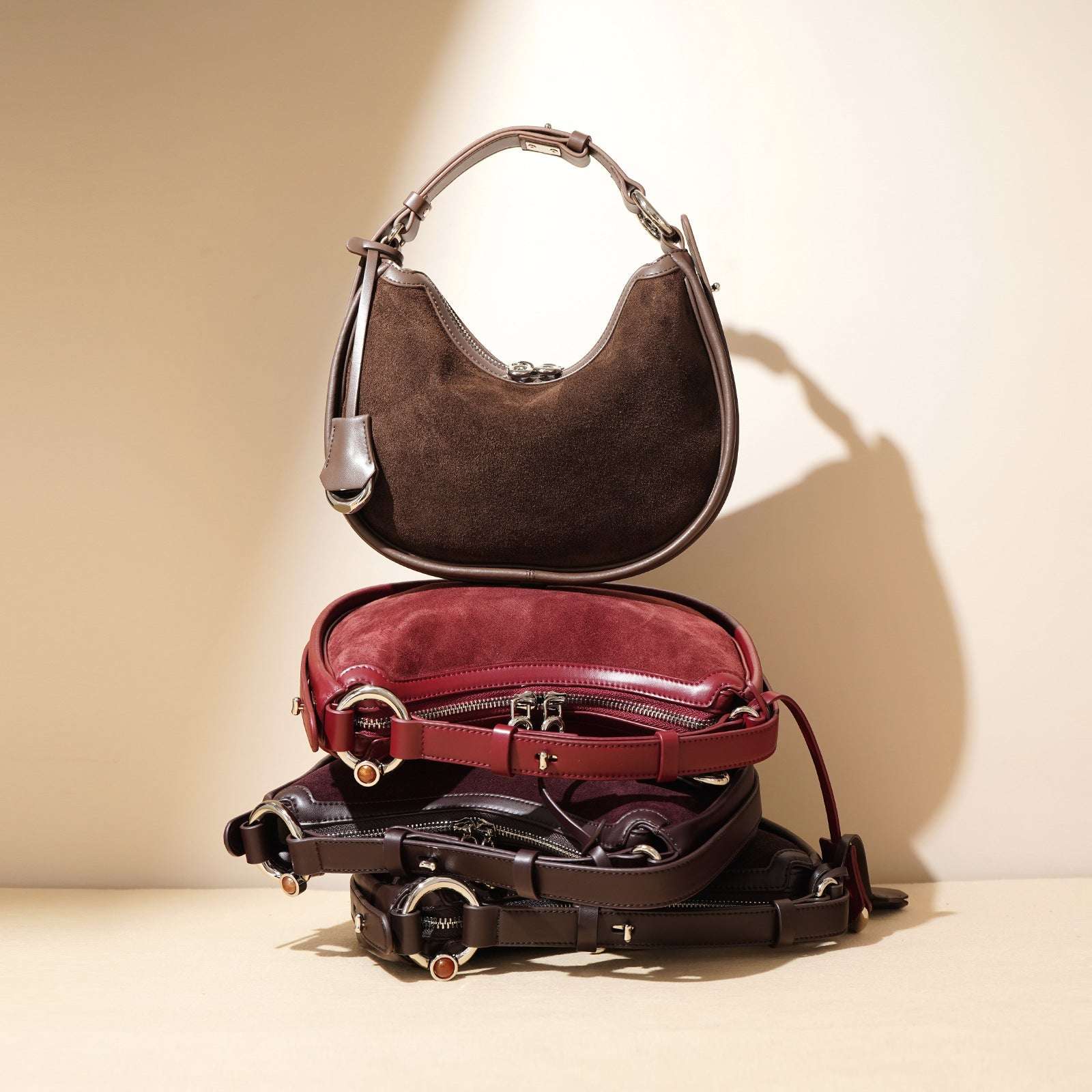 Stylish Leather Half Moon Crossbody Bag for Women - Trendy Boho Shoulder Purse - Perfect for Date Nights, Travel & Everyday Use