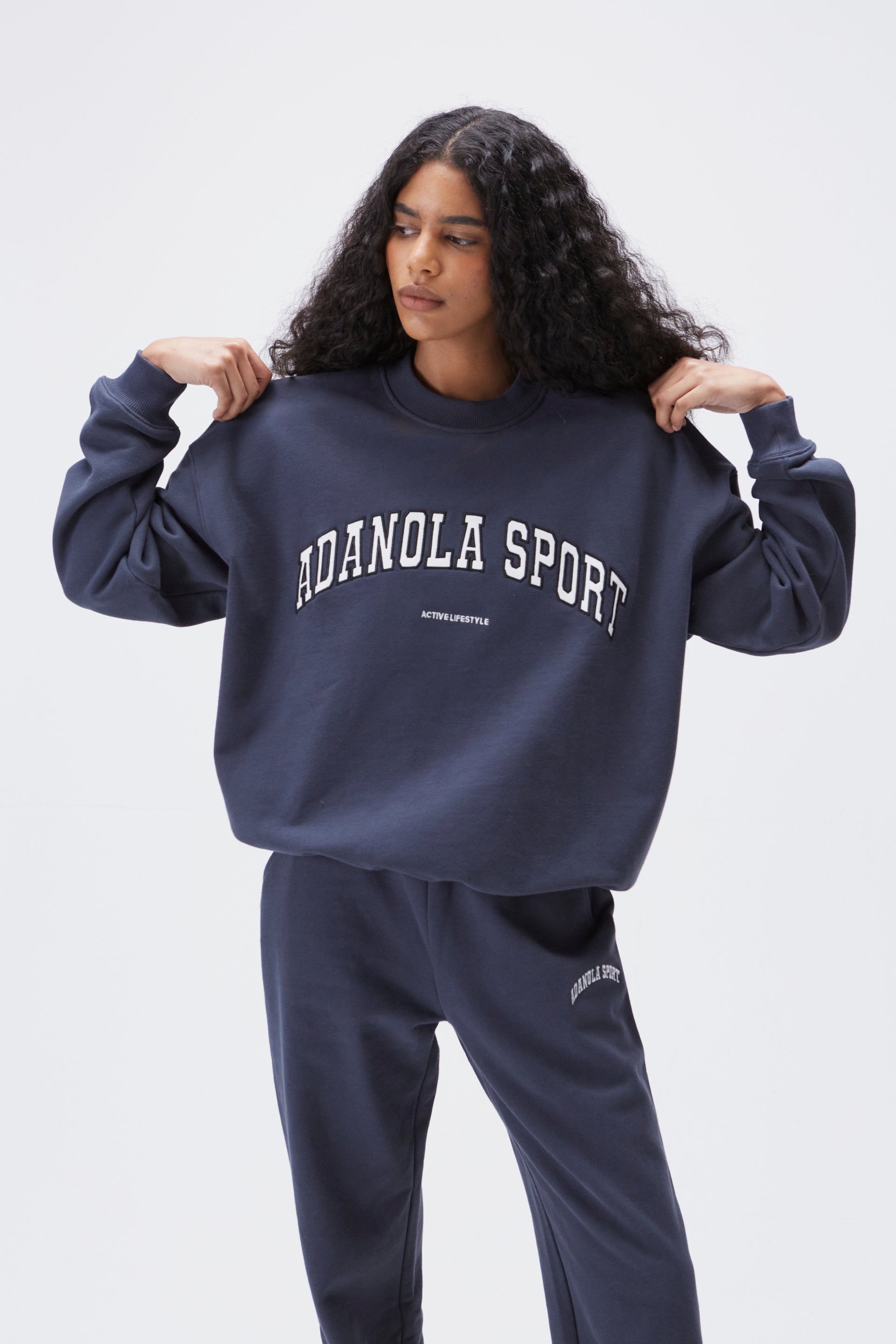 AS Oversized Sweatshirt for Women - Soft Fleece Pullover Hoodie in Midnight Blue | Casual Loungewear, Streetwear Fashion & Cozy Winter Outfit