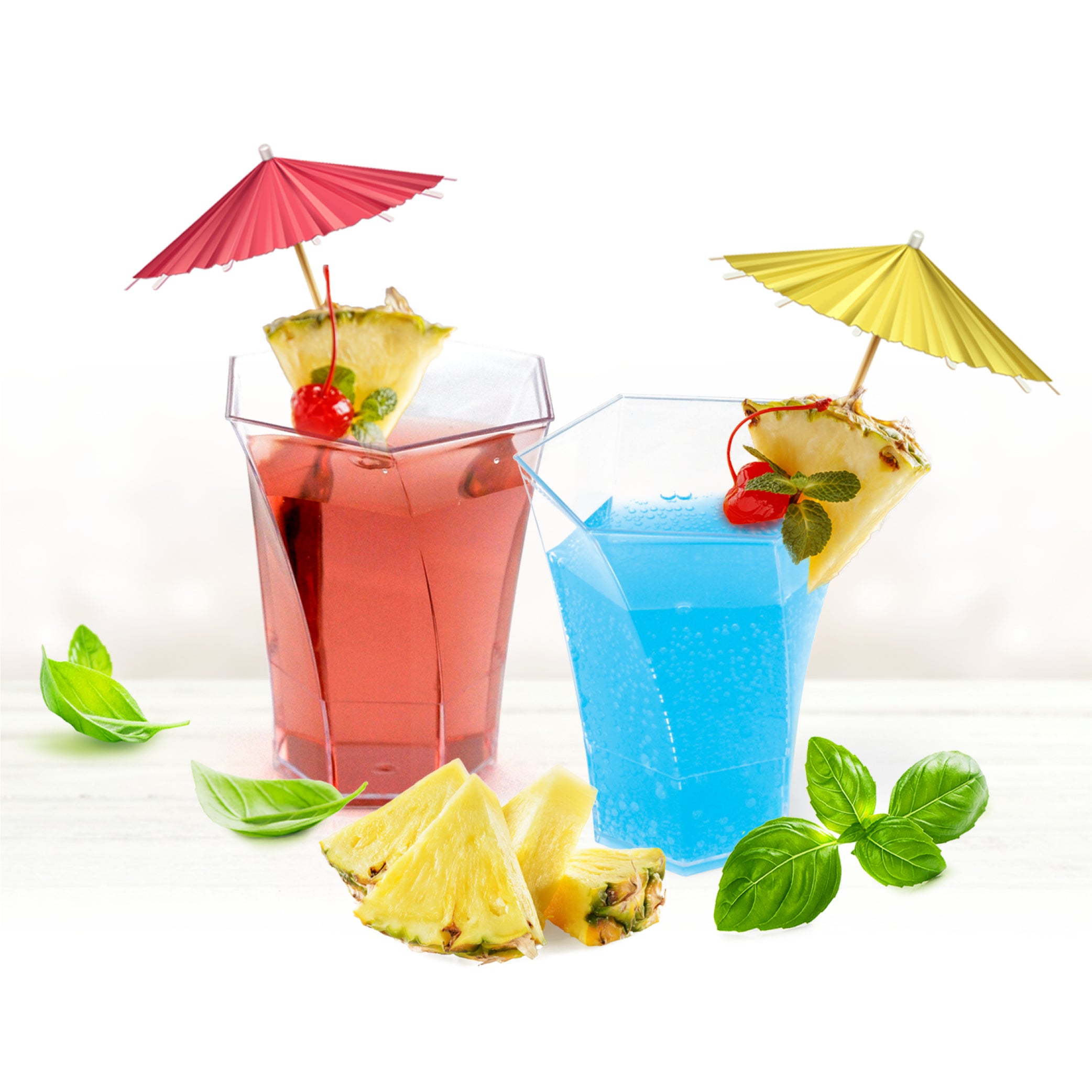 4.6 oz Clear Swirl Hexagon Plastic Cups - 10 Pack | Reusable Party Cups for Cocktails, Juice & Beverages - Perfect for Weddings, Birthday Parties & Home Decor