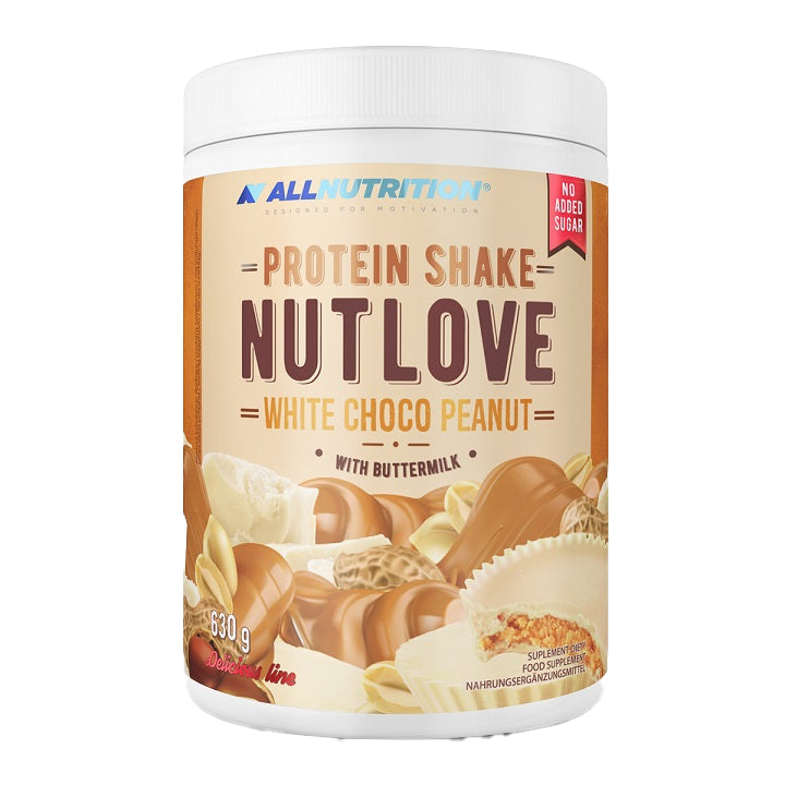 Allnutrition Nutlove Protein Shake - White Chocolate Peanut Flavor, 630g | High Protein Meal Replacement for Weight Loss & Muscle Recovery | Perfect for Post-Workout, Breakfast or Healthy Snacking