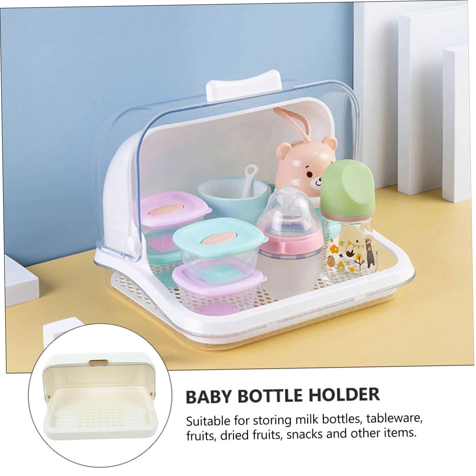 Toyvian Baby Bottle Drying Rack Organizer - PP Plastic Bottle & Cup Holder with Modern Design - Sturdy Nursery Storage Solution for Breastfeeding Essentials (Perfect for Kitchen Countertop & Baby Care Station)