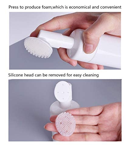 Pharcos Refillable Foaming Face Wash Bottle with Built-In Brush | BPA-Free, Leak Proof 150ml for Facial Cleansing & Massage | Ideal for Travel, Gym & Daily Skincare Routine