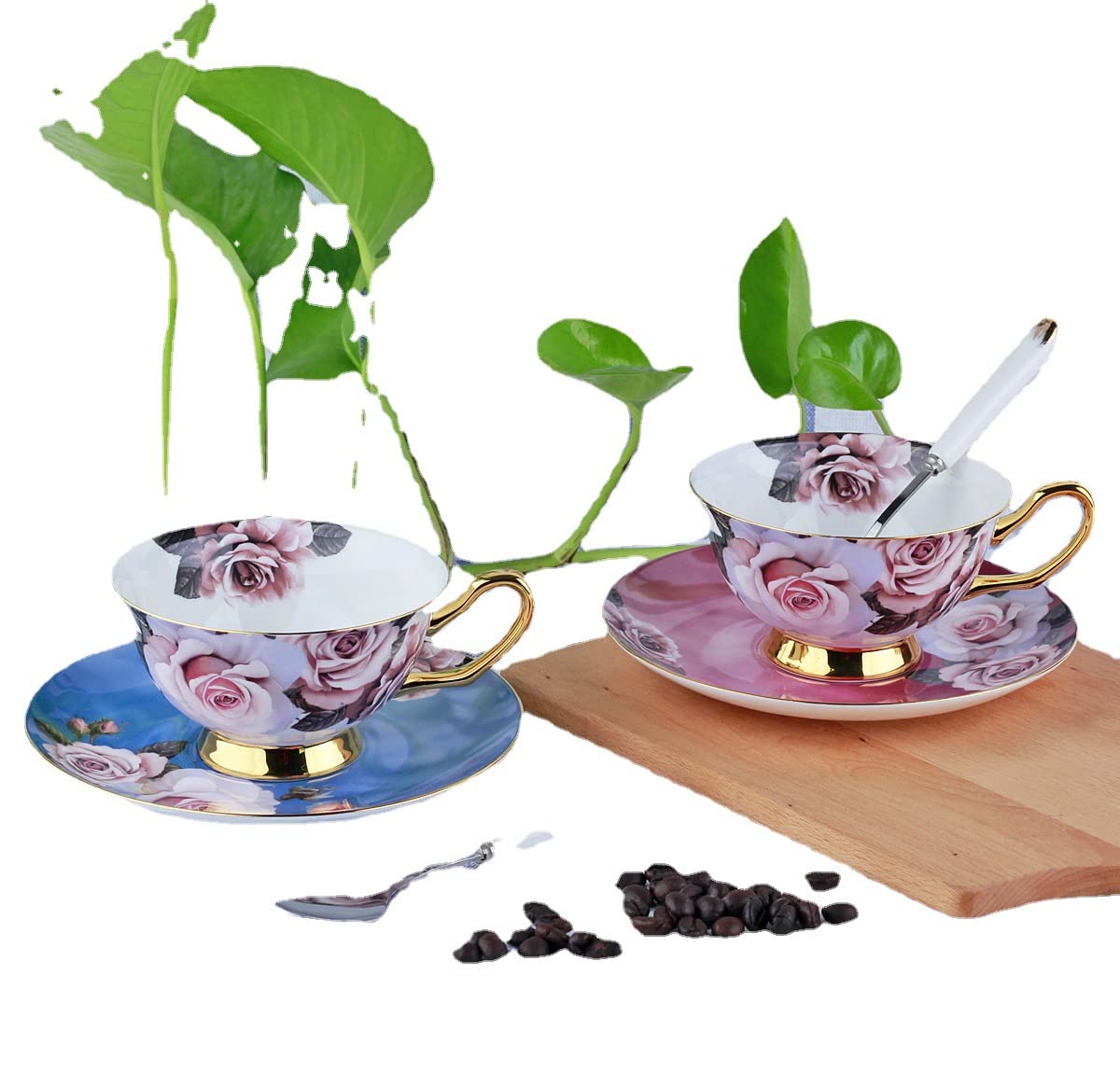 Premium 4-Piece Bone China Dinnerware Set - Elegant Plates & Bowls for Easter, Holidays & Everyday Dining - Durable Dish Set for Kitchen & Entertaining