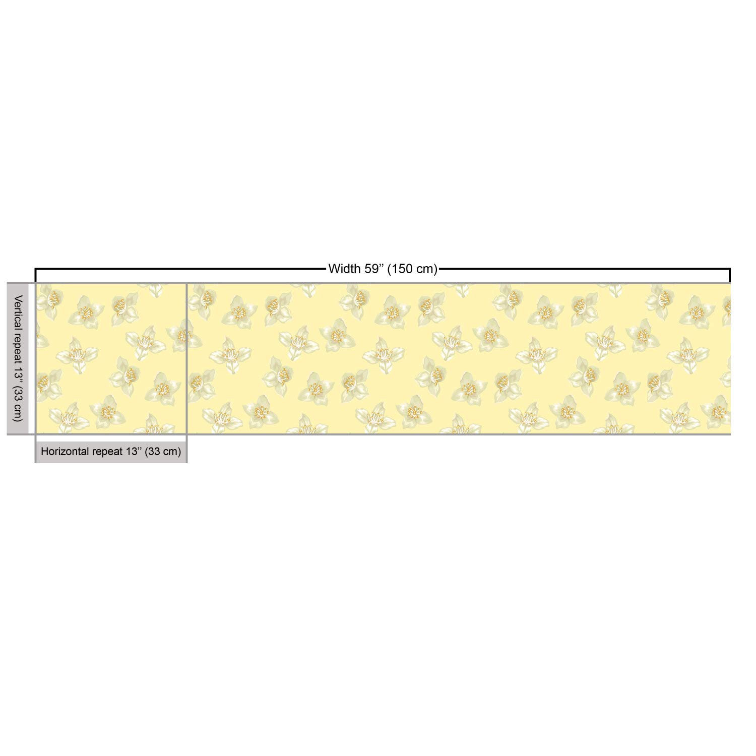Ambesonne Jasmine Fabric by The Yard - Soft Floral Petals Botanical Bloom Pattern in Pastel Yellow & Khaki | 10 Yards Upholstery Fabric for Sofa, Curtains, Pillows & Home Decor | Perfect for Bedroom, Living Room & DIY Craft Projects