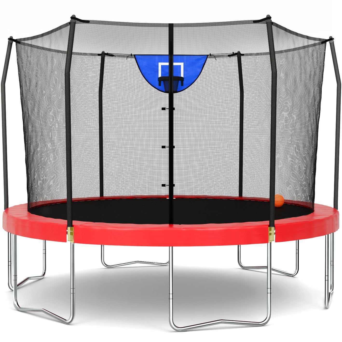 Skywalker Trampoline 8FT, 12FT, 15FT Round Outdoor Trampoline with Safety Enclosure Net, Durable Jump Mat & Basketball Hoop - Perfect for Backyard Fun, Kids Play, Fitness Exercise & Family Bonding