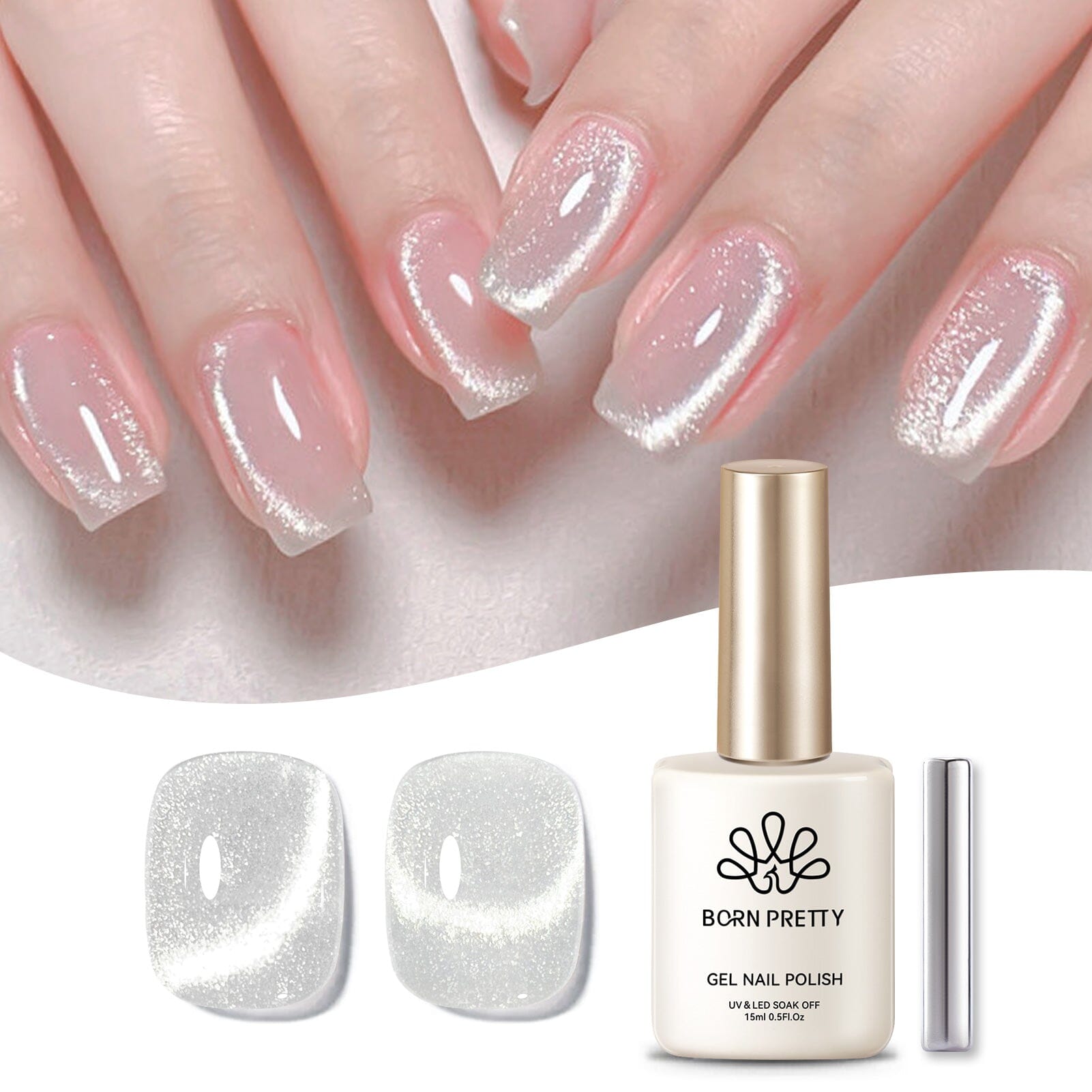 Premium Silver Super Shine Cat Magnetic Gel Polish - 15ml Long-Lasting Nail Polish for Salon-Quality Manicures at Home | Perfect for Parties, Weddings & Special Occasions